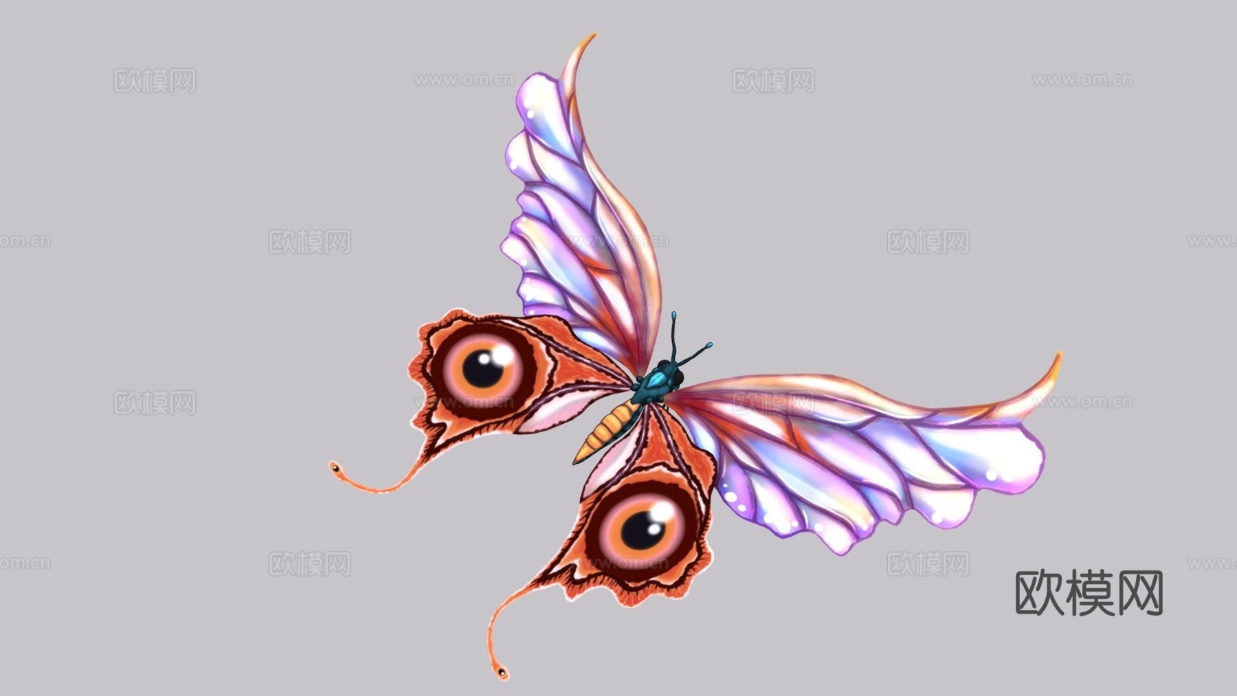 蝴蝶3d模型下载（渲染图1）