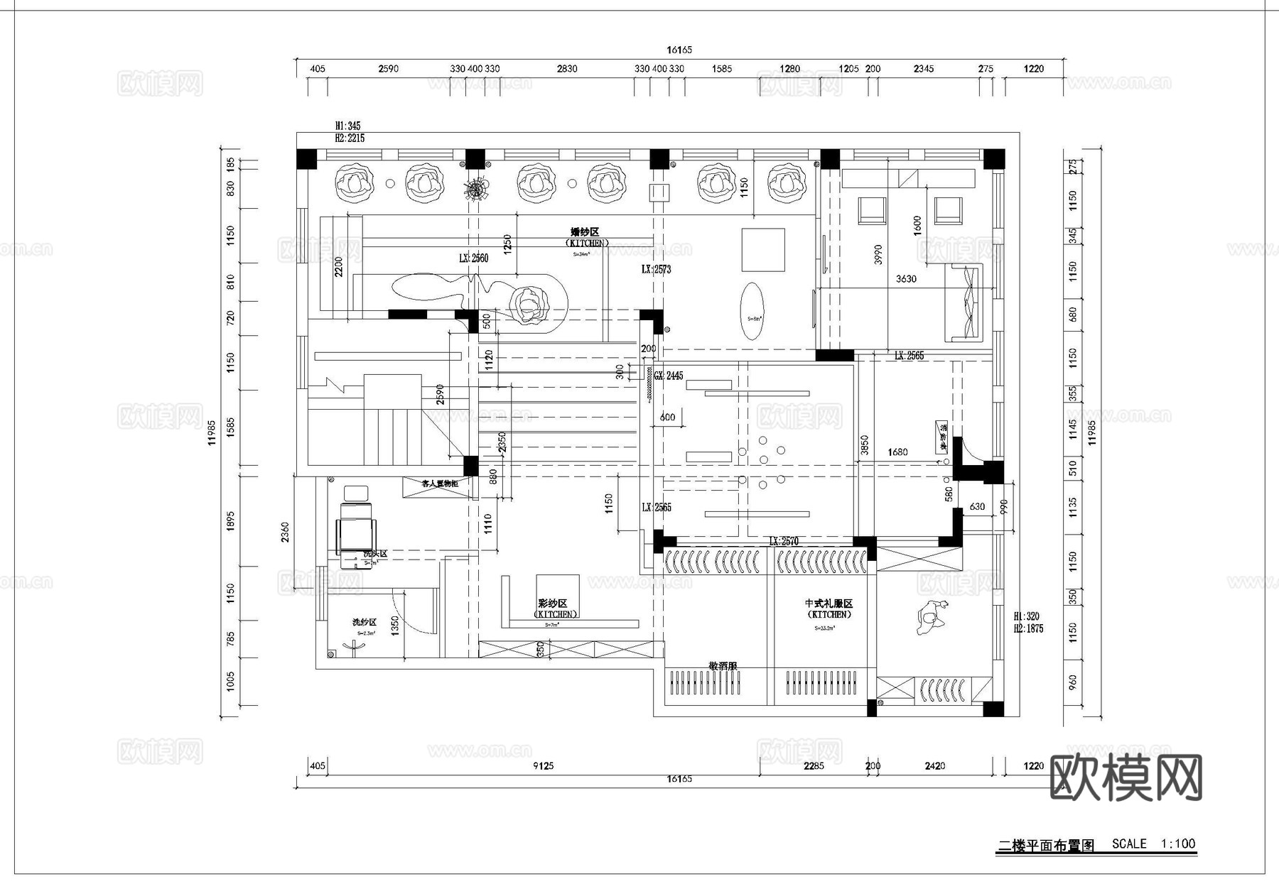 婚纱店 最新全套施工图设计cad施工图