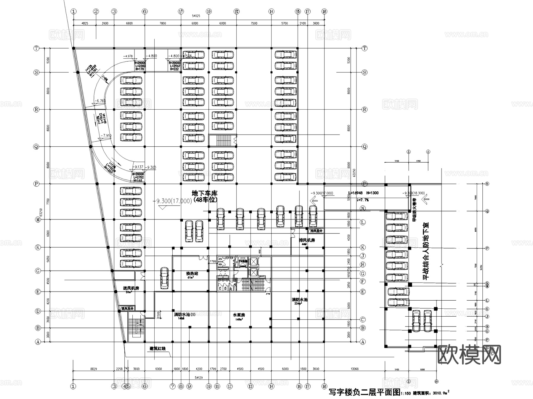 双福大厦写字楼办公建筑CAD施工图集cad施工图