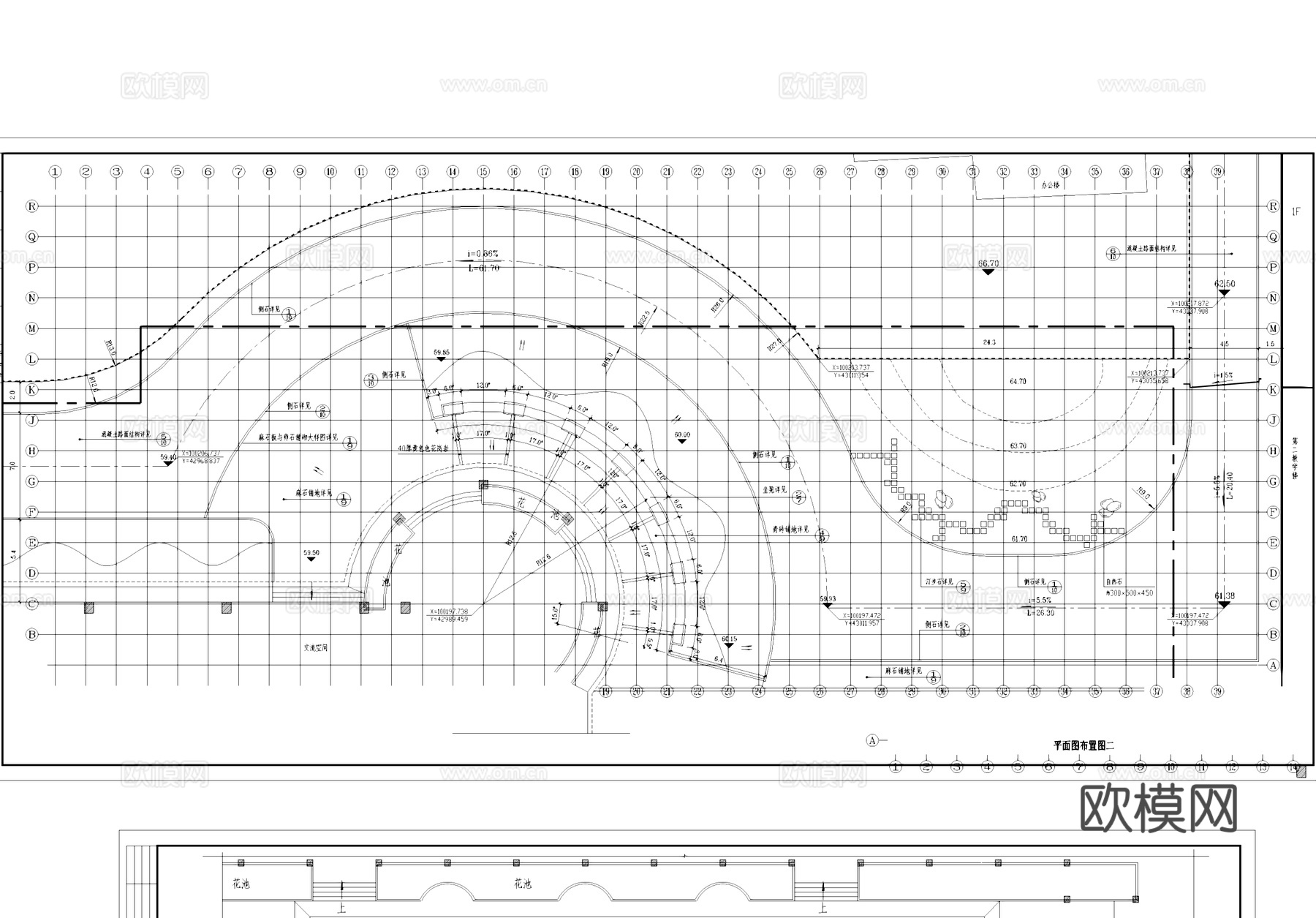 博雅园庭院景观CAD平面施工图cad施工图