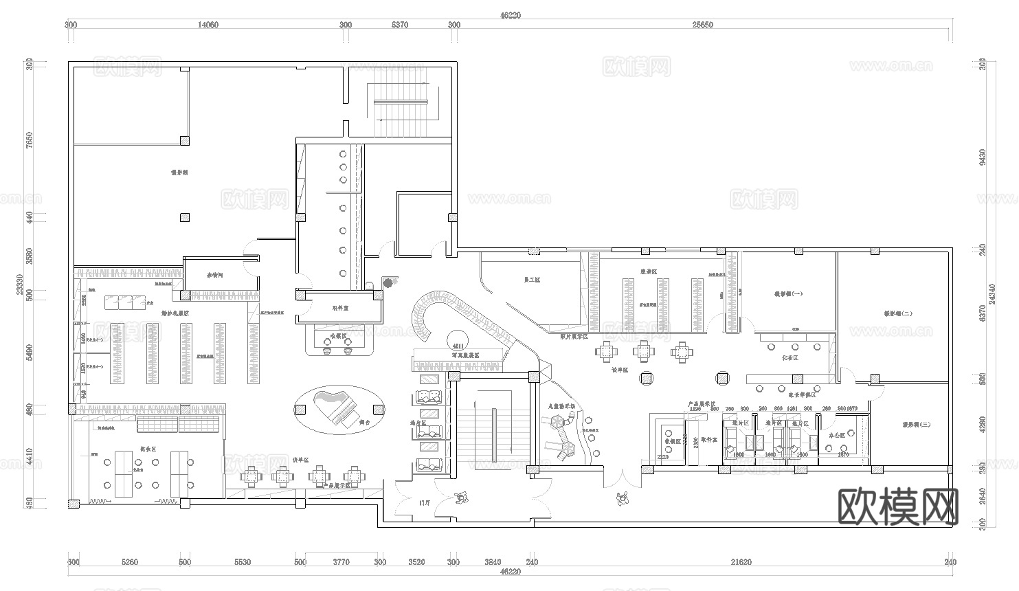 婚纱店 最新全套施工图设计cad施工图