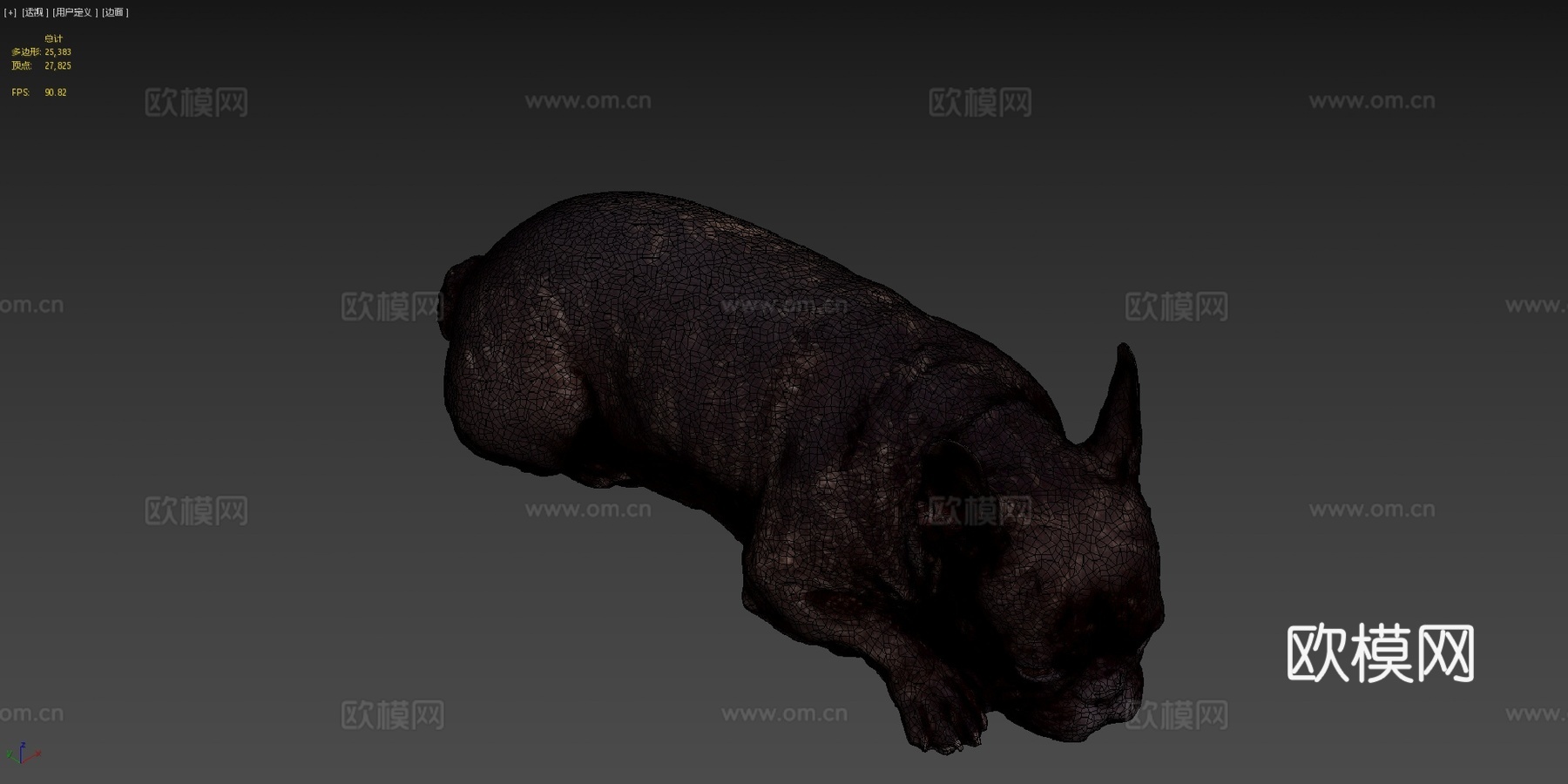 狗 B  13之13  斗牛犬3d模型下载（渲染图4）