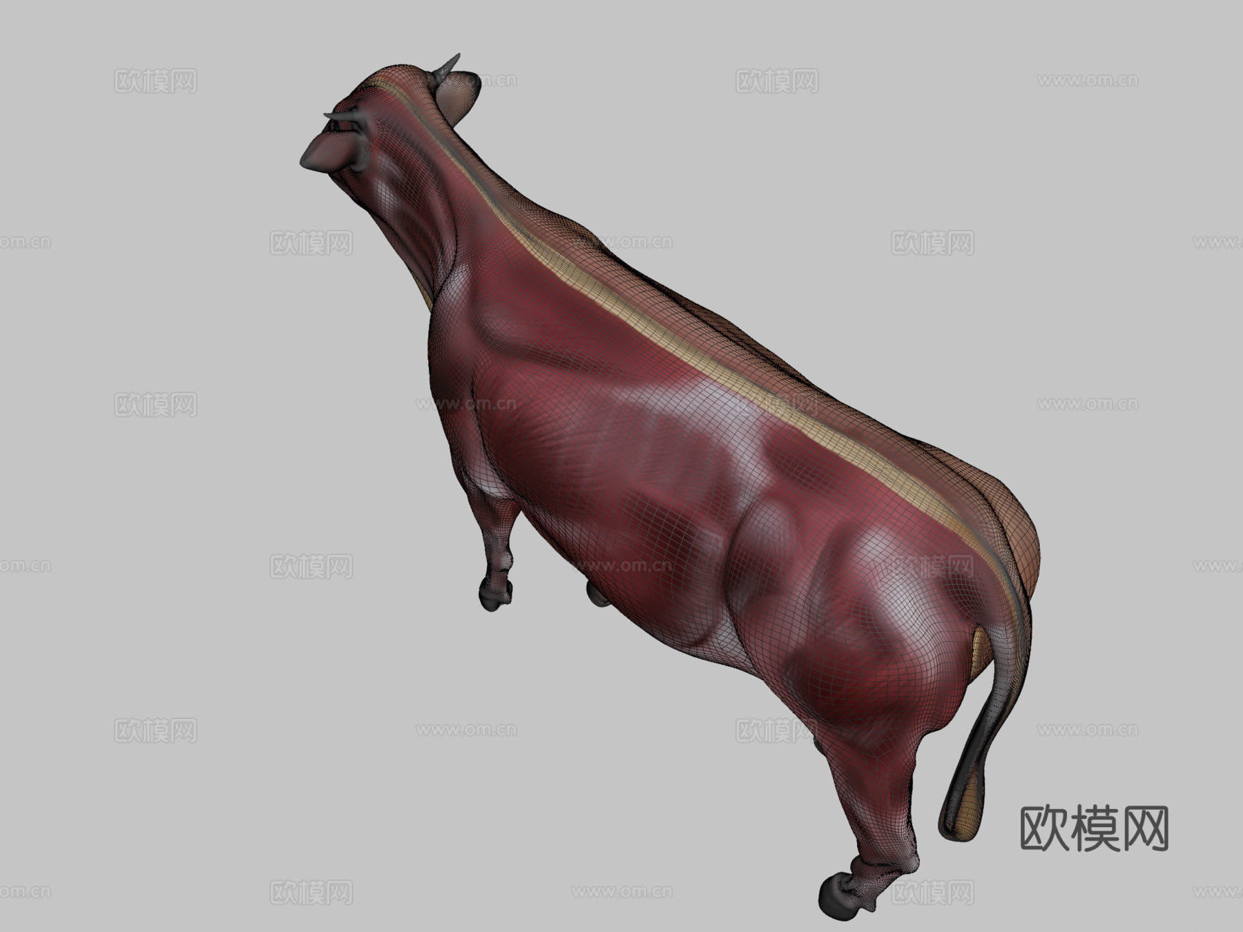 奶牛3d模型下载（渲染图2）