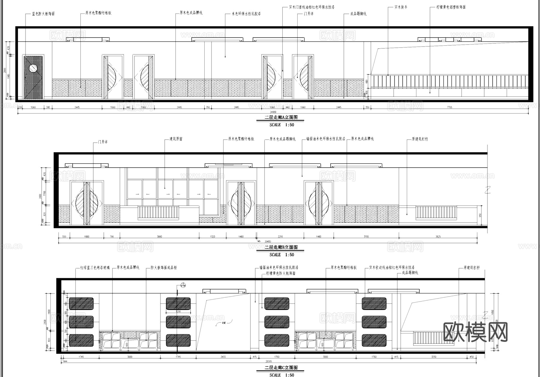 现代三层幼儿园室内装饰CAD施工图整套cad施工图