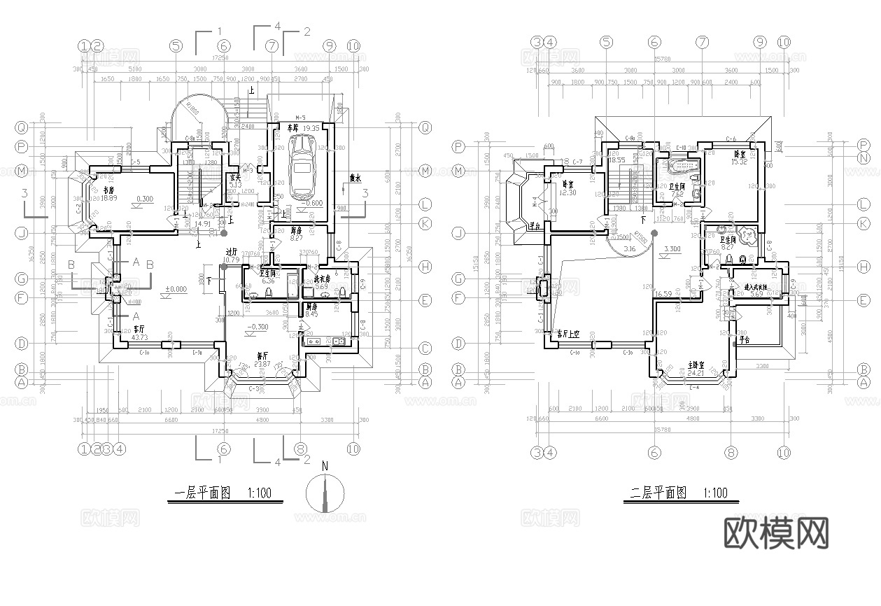 别墅建筑自建房 最新全套施工图设计cad施工图