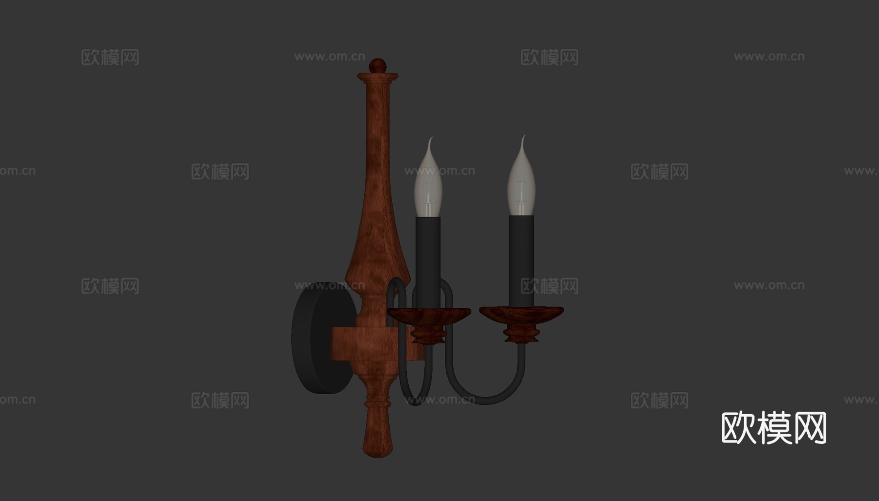 美式复古床头壁灯su模型