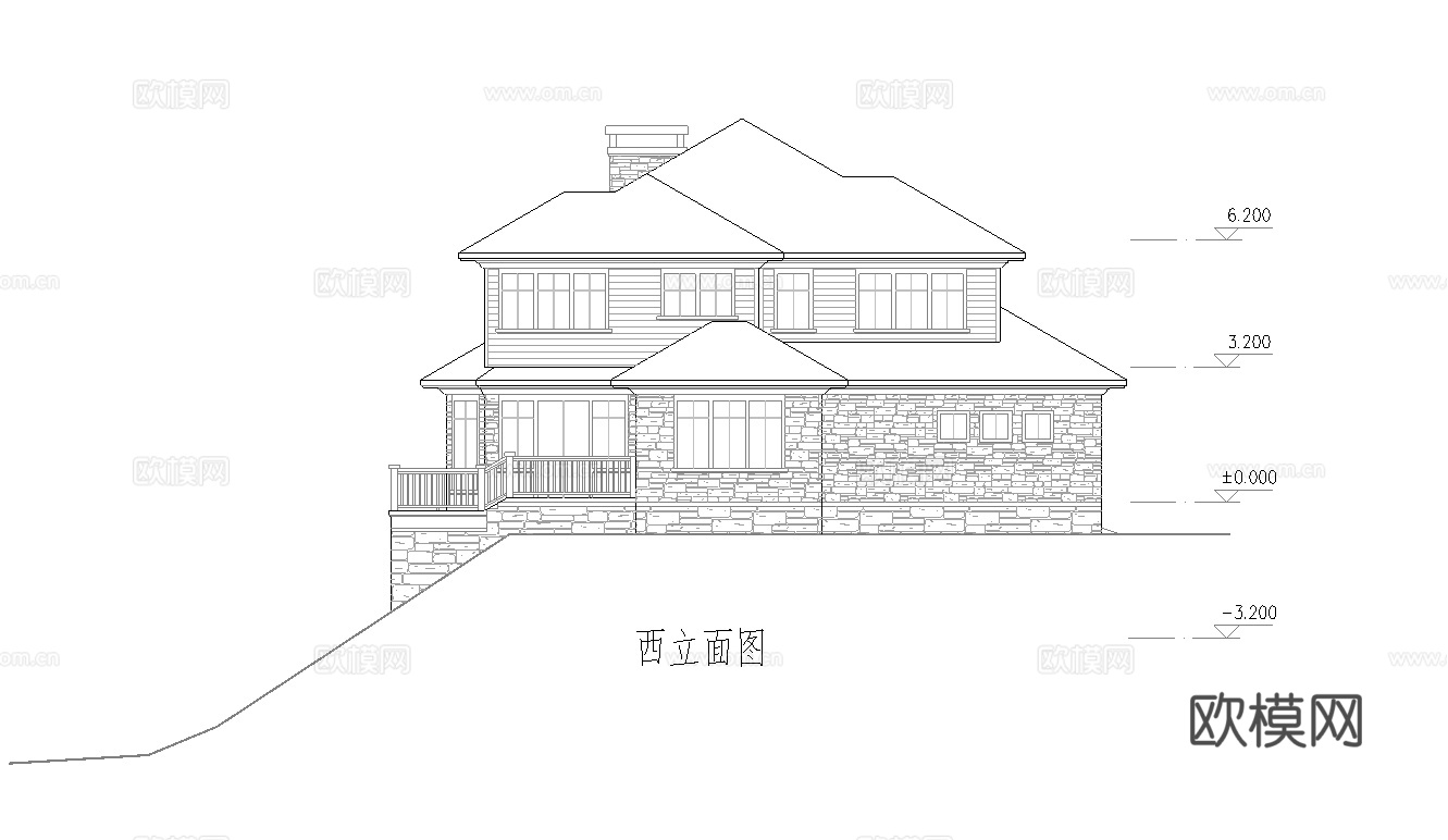 别墅建筑自建房 最新全套施工图设计cad施工图
