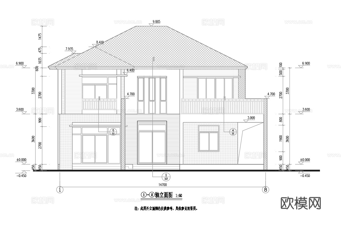 别墅建筑自建房 最新全套施工图设计cad施工图