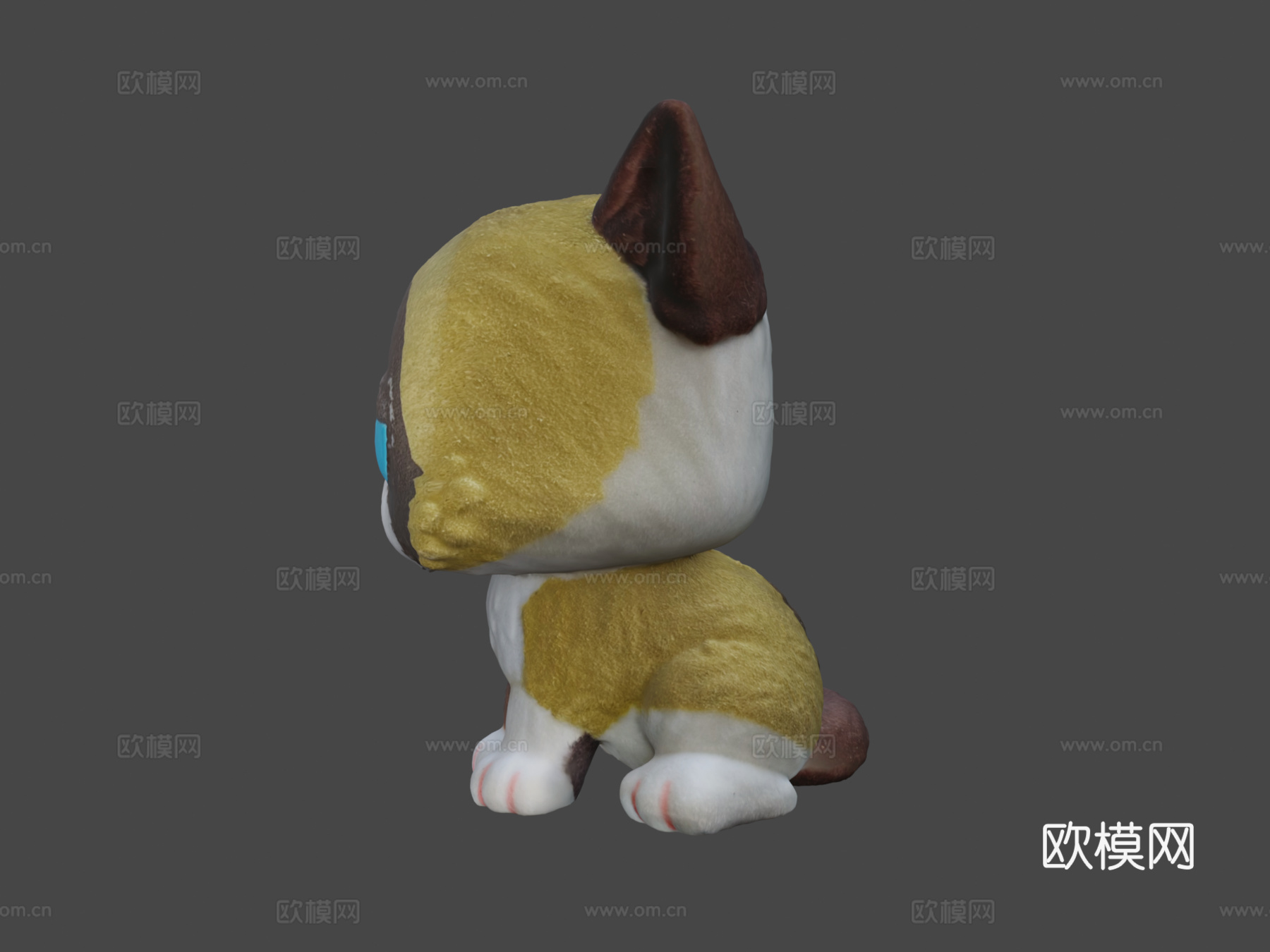 暴躁猫方头仔3d模型下载（渲染图6）