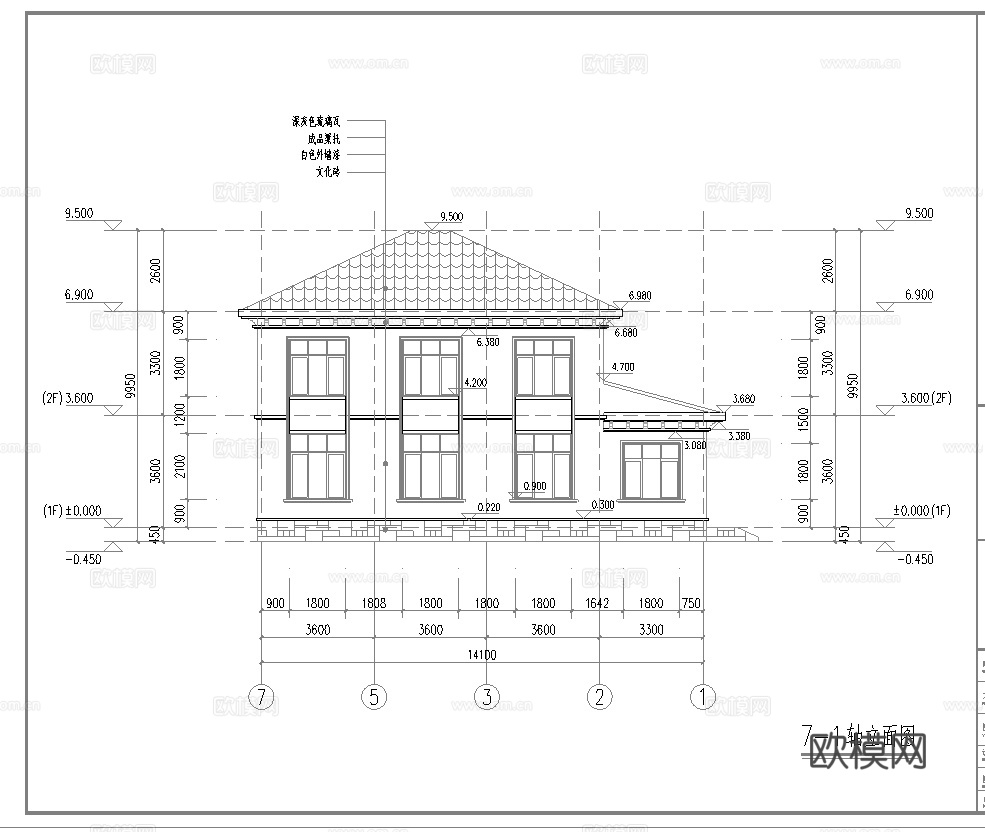 别墅建筑自建房 最新全套施工图设计cad施工图