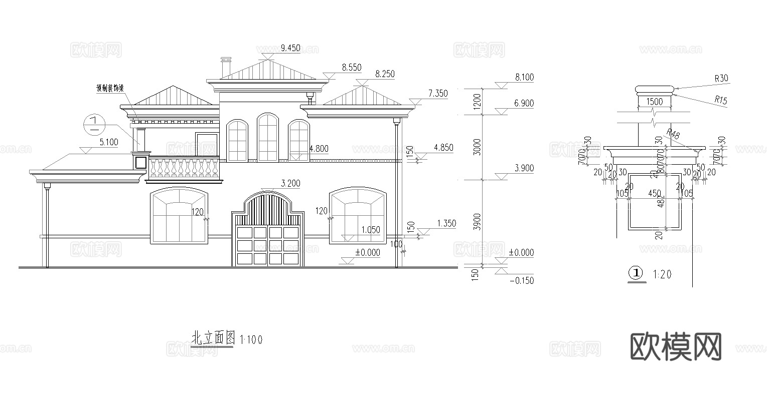 别墅建筑自建房 最新全套施工图设计cad施工图