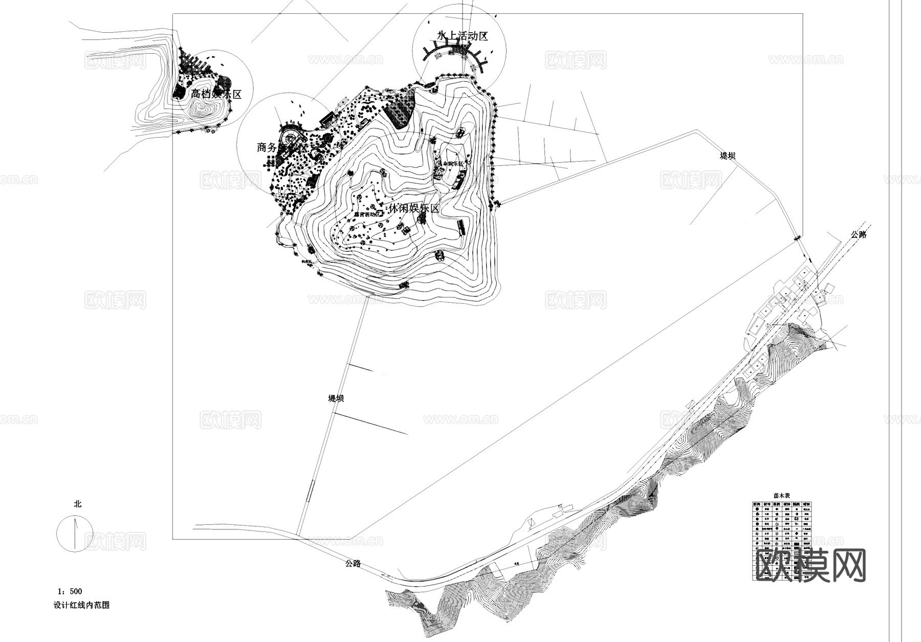 岛屿旅游度假区景观规划平面CAD施工图cad施工图