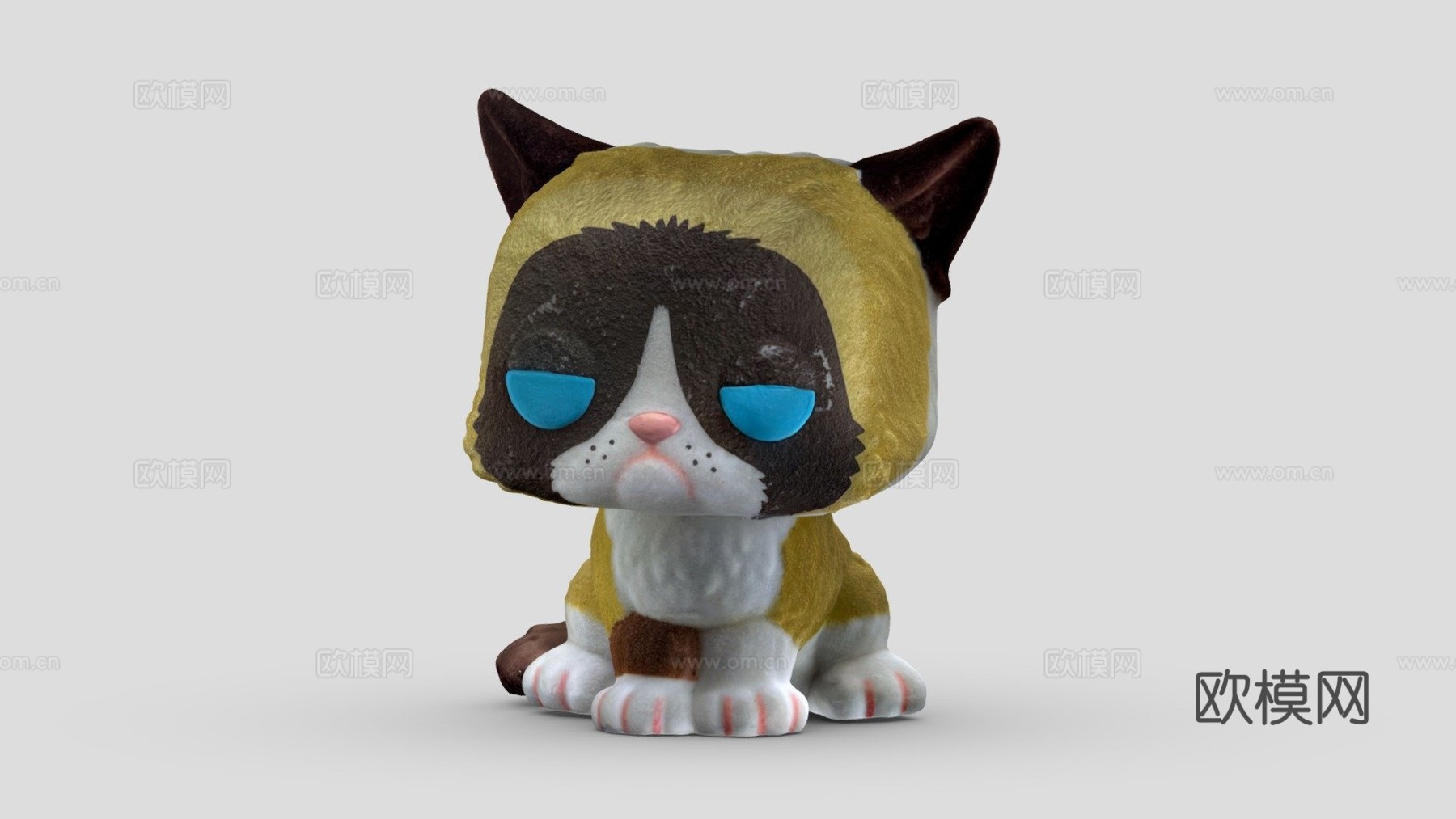 暴躁猫方头仔3d模型下载（渲染图1）