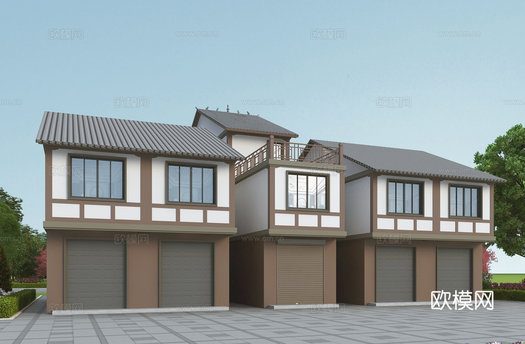 别墅建筑自建房 最新全套施工图 效果图设计cad施工图