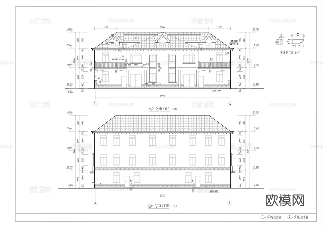 别墅自建房 最新全套施工图设计cad施工图