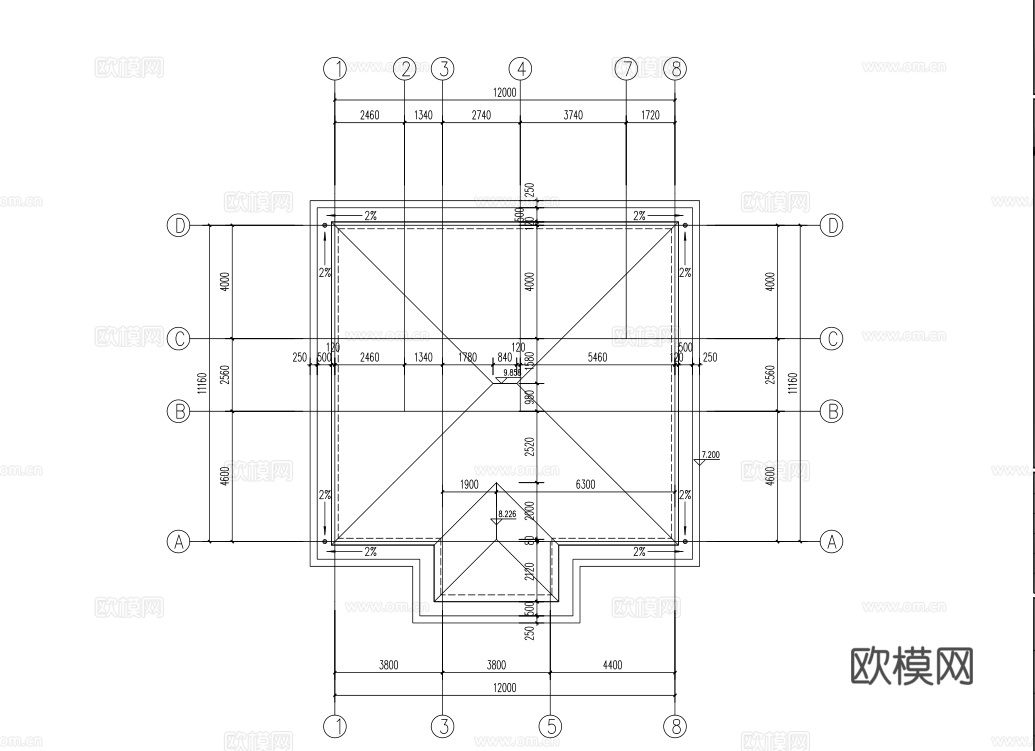 别墅自建房 最新全套施工图设计cad施工图cad施工图
