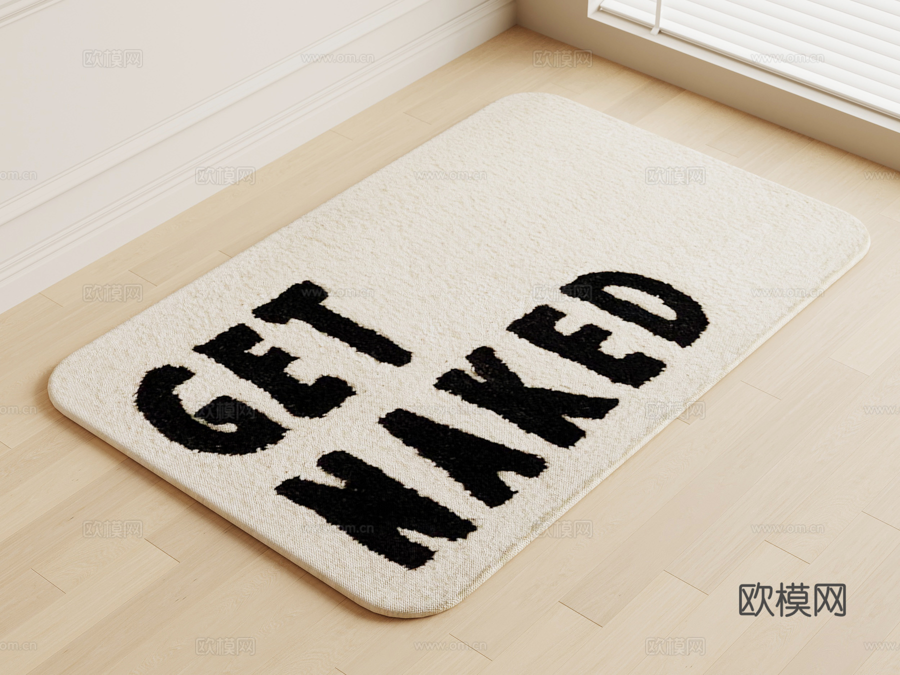 现代奶油风地毯 浴室地毯su模型
