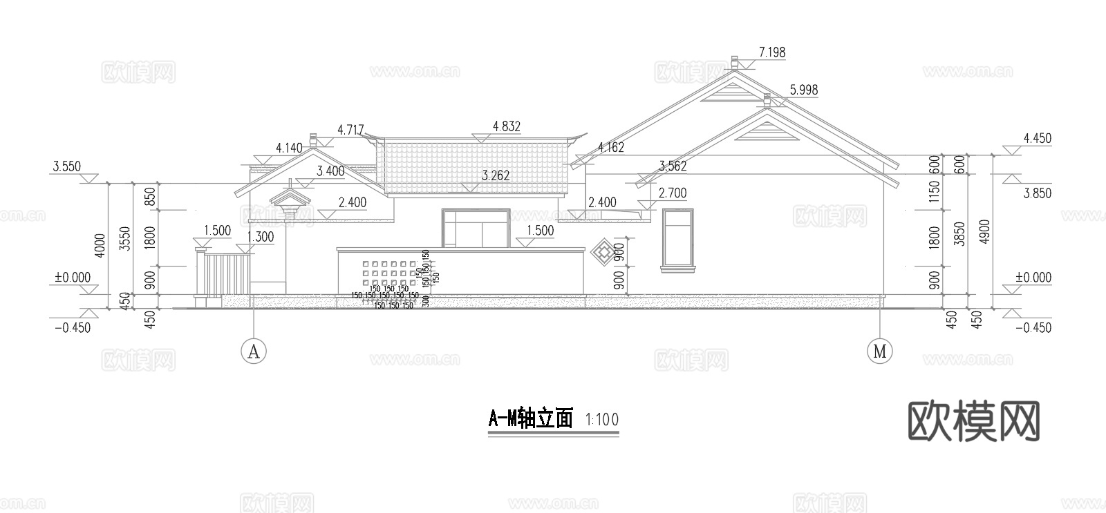 四合院自建房 最新全套施工图设计cad施工图