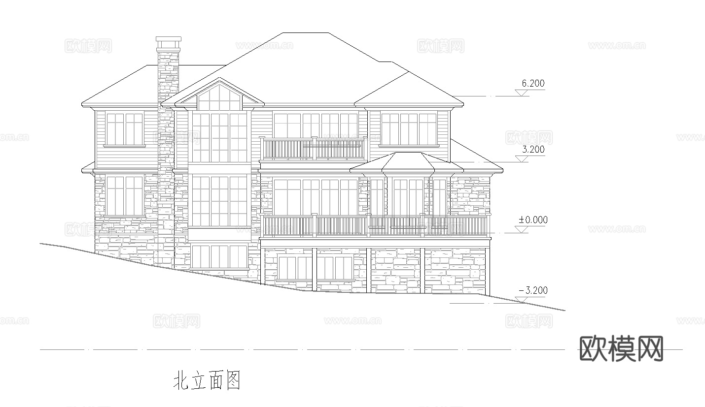 别墅建筑自建房 最新全套施工图设计cad施工图