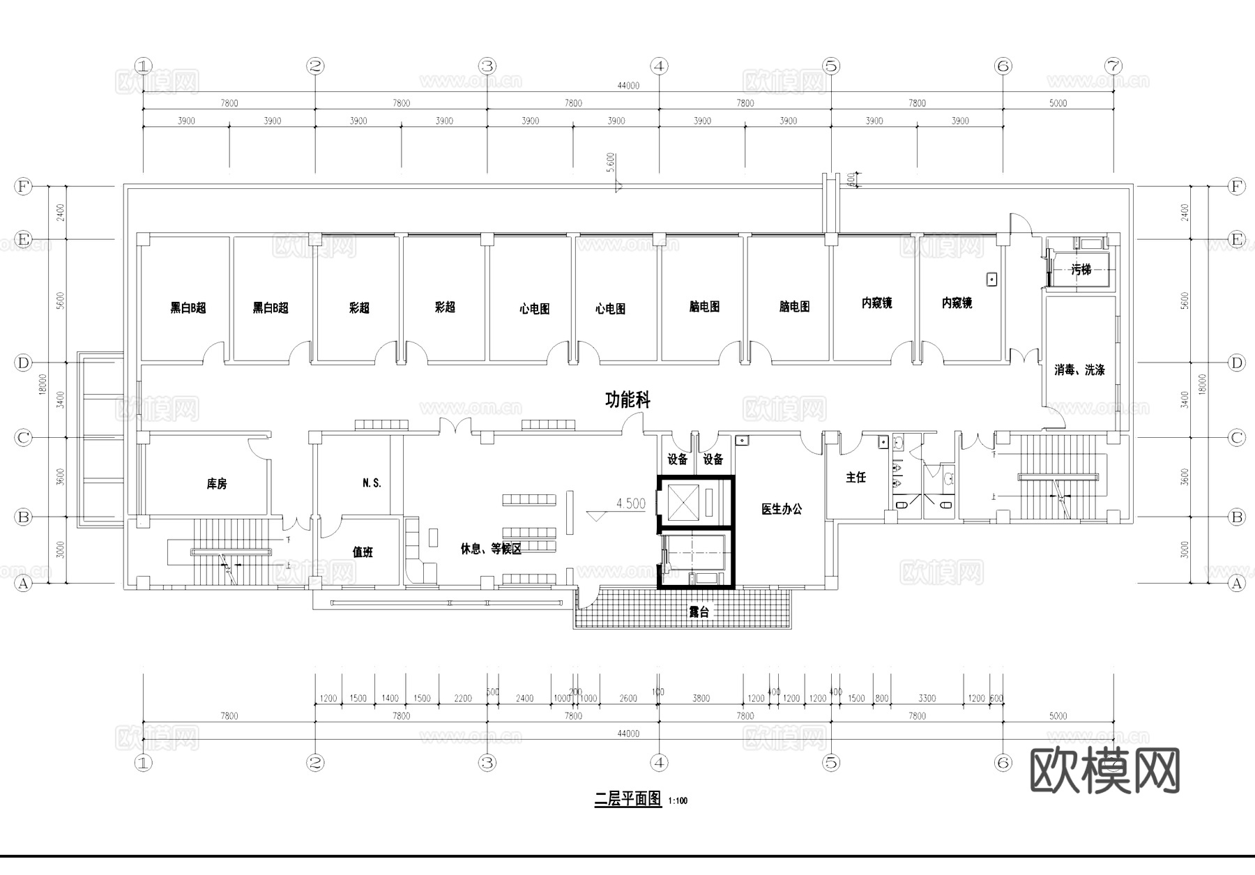 东川中医院综合楼建筑CAD施工图集cad施工图