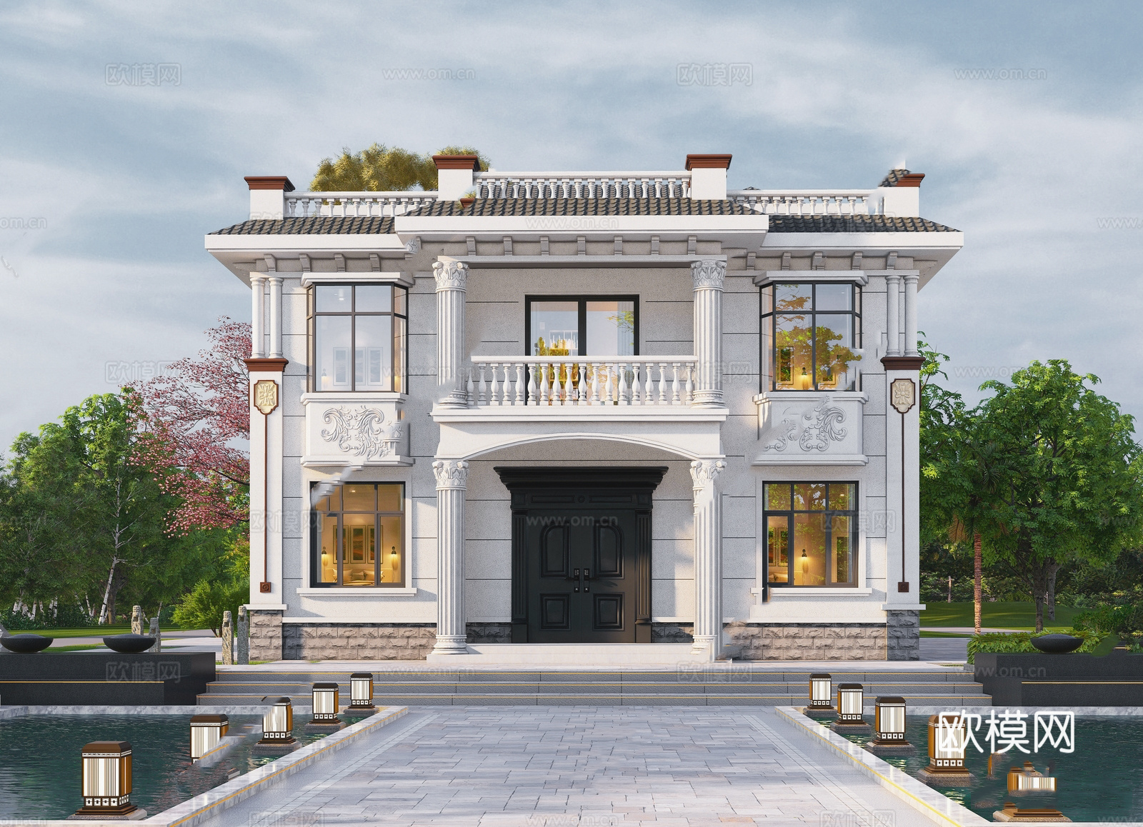 欧式别墅自建房 最新全套施工图设计cad施工图