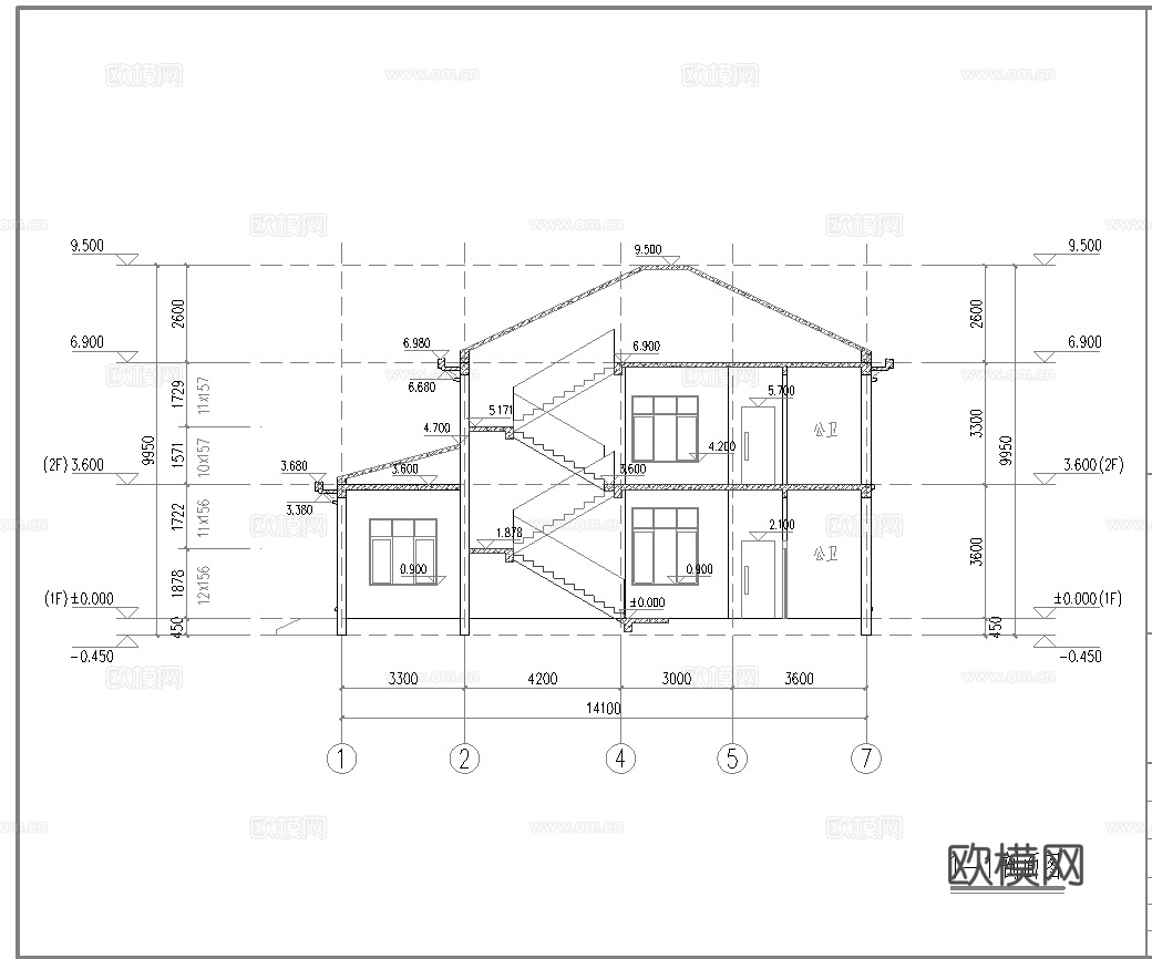 别墅建筑自建房 最新全套施工图设计cad施工图