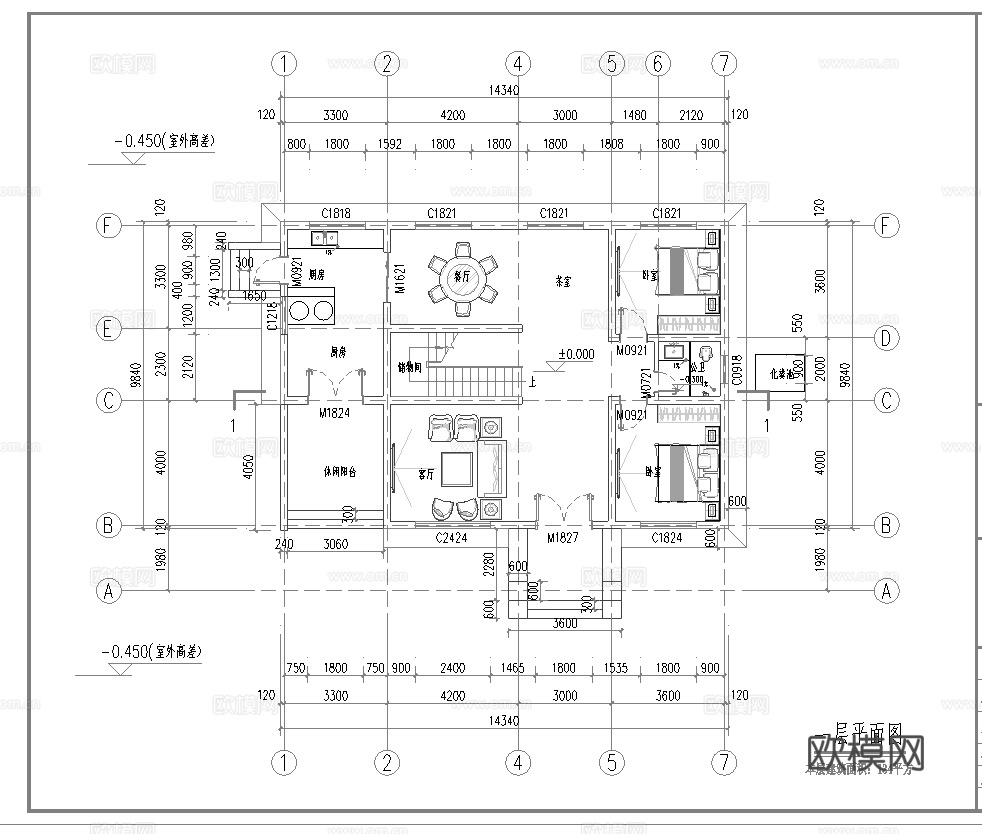 别墅建筑自建房 最新全套施工图设计cad施工图