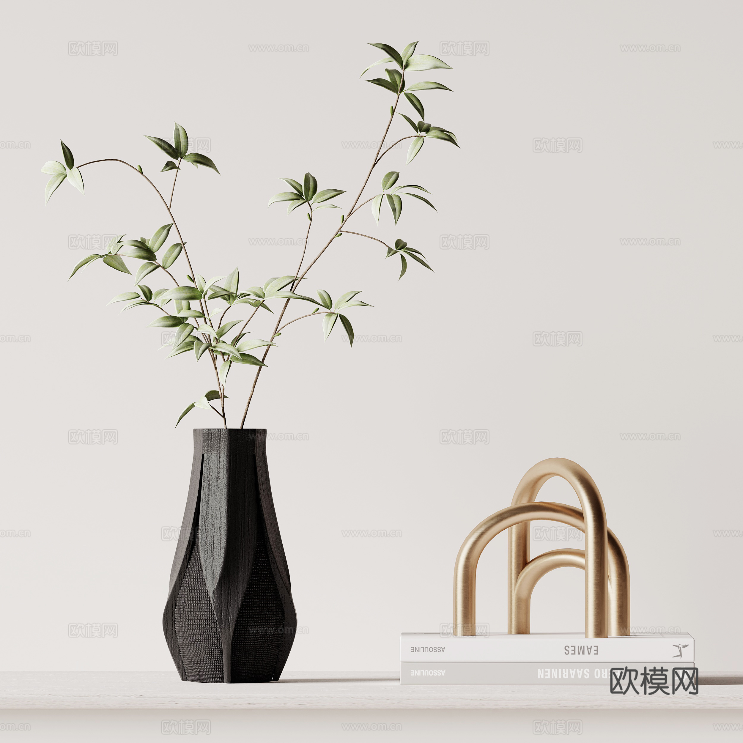 现代绿植 摆件su模型