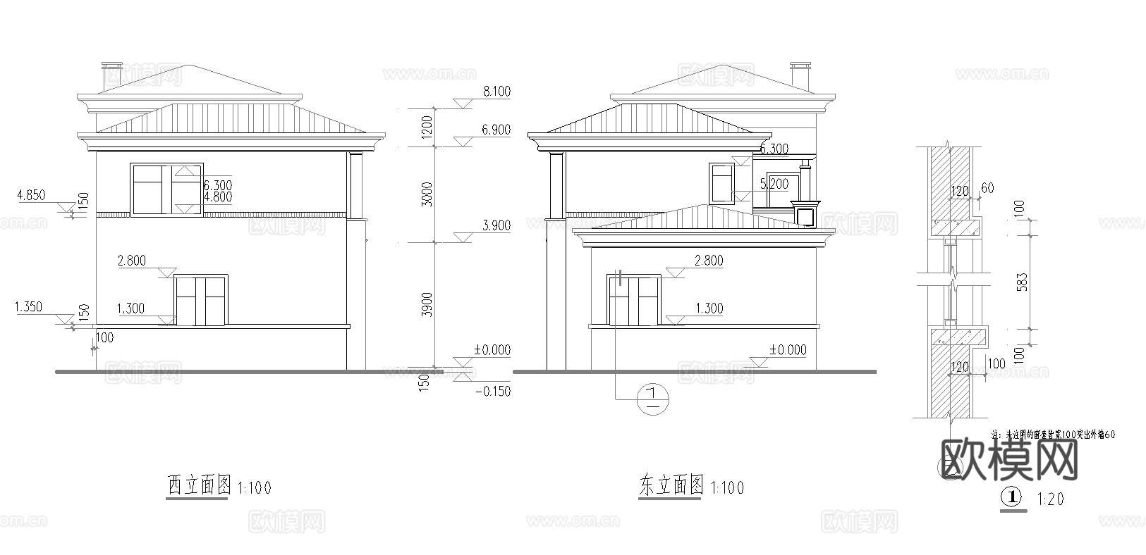 别墅建筑自建房 最新全套施工图设计cad施工图