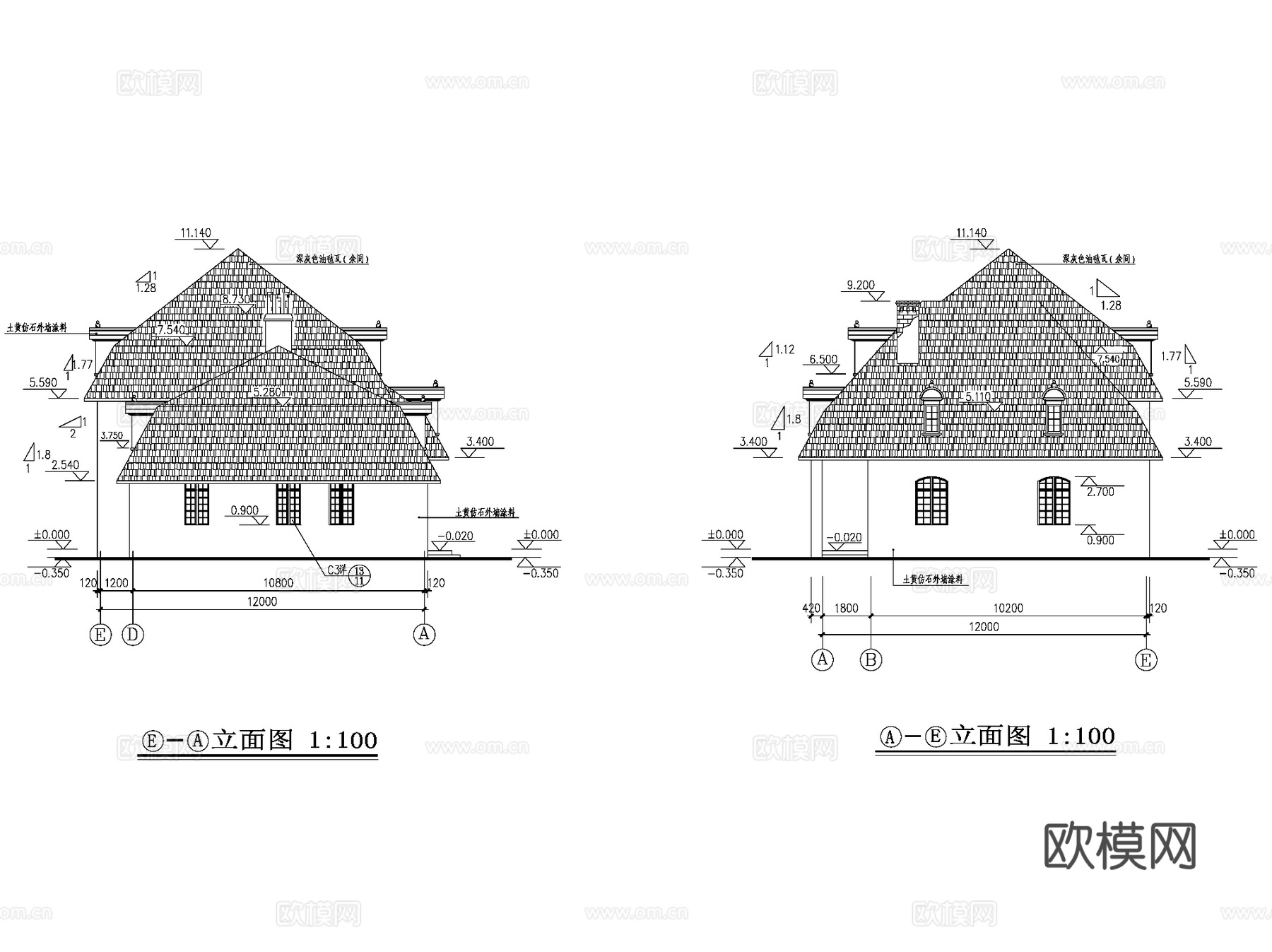 法式乡村街化妆品商店建筑CAD施工图cad施工图