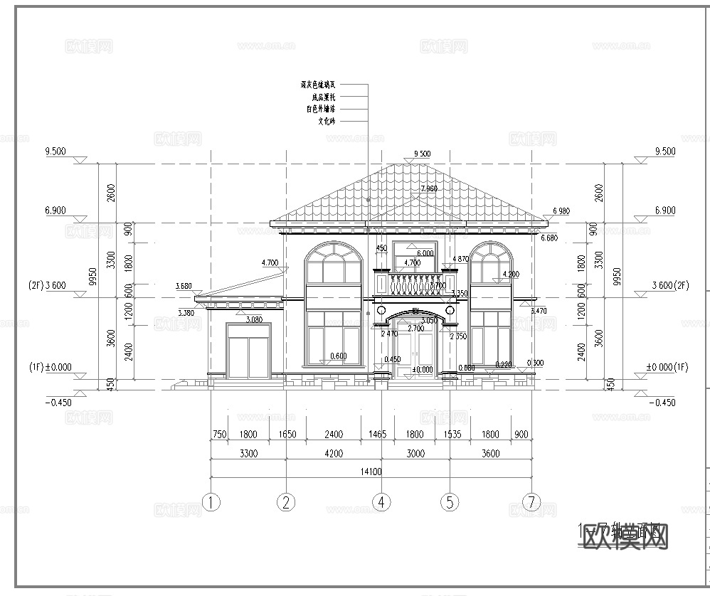 别墅建筑自建房 最新全套施工图设计cad施工图