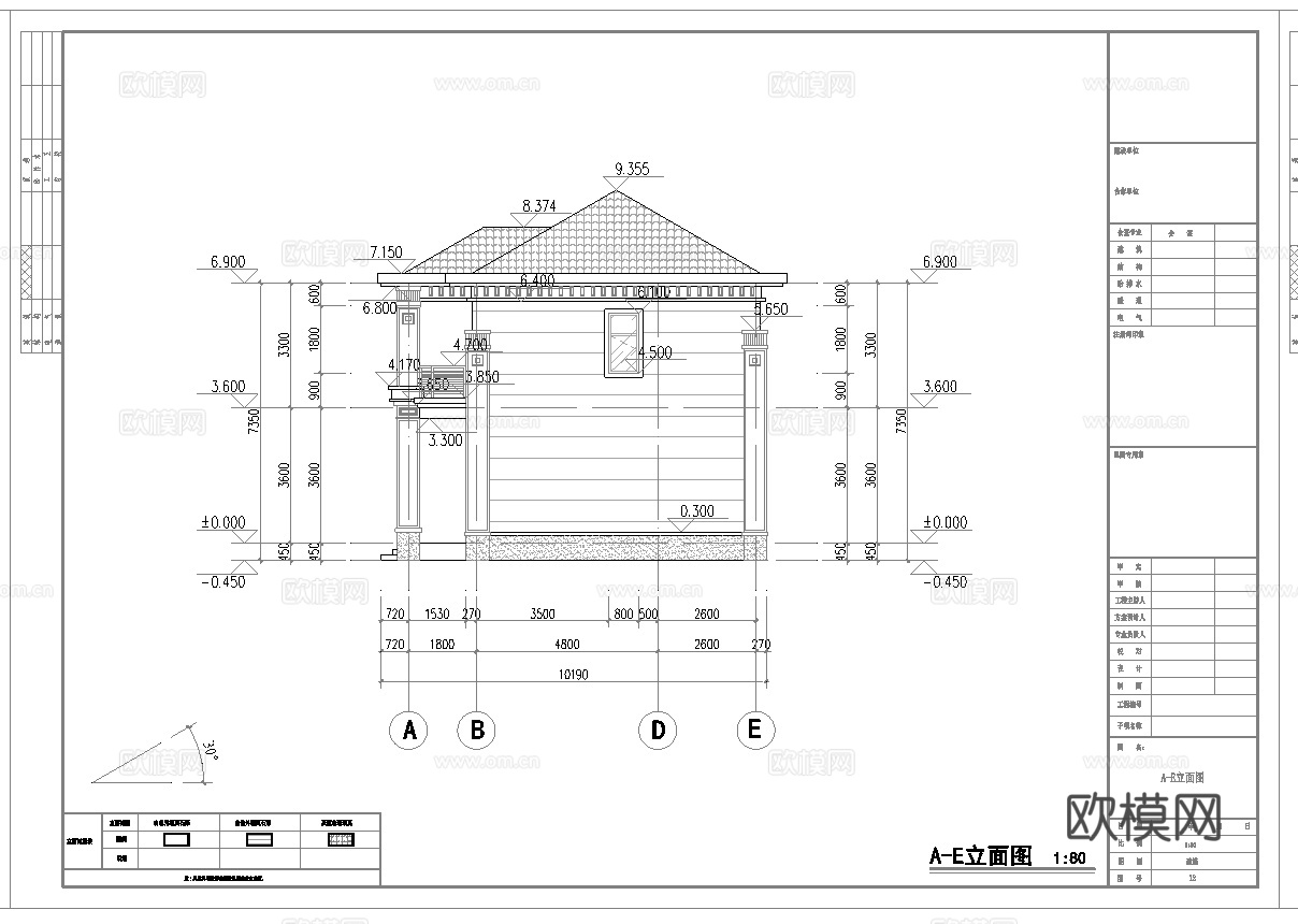 别墅建筑自建房 最新全套施工图设计cad施工图