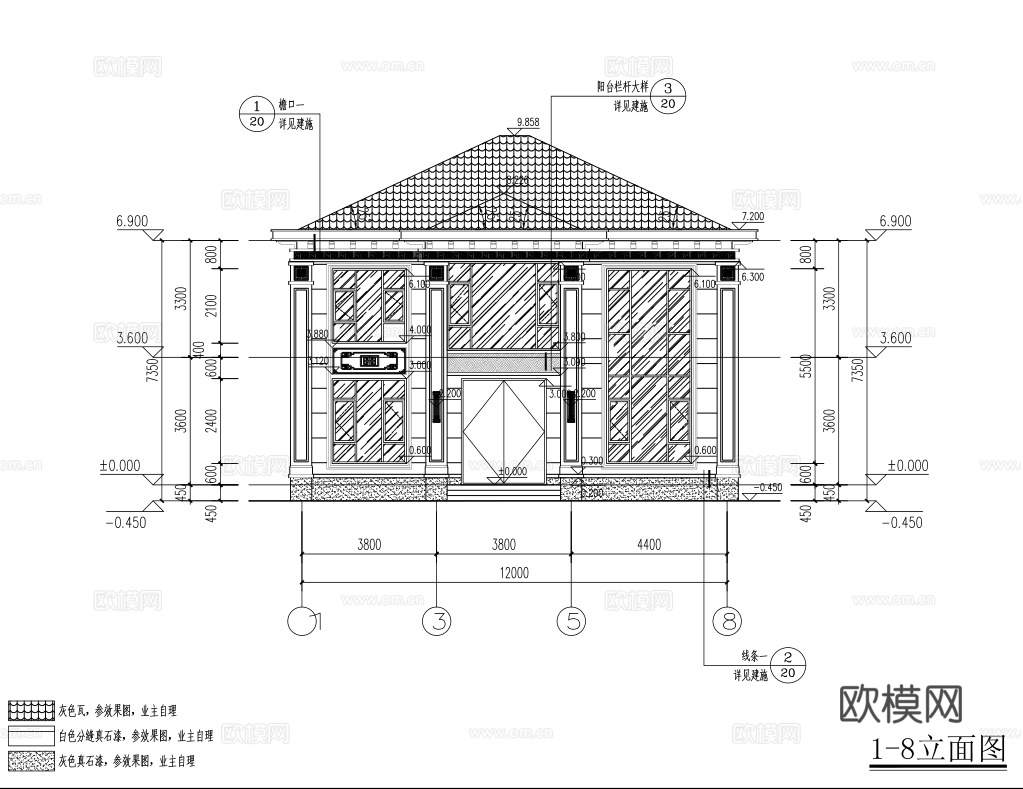 别墅自建房 最新全套施工图设计cad施工图cad施工图