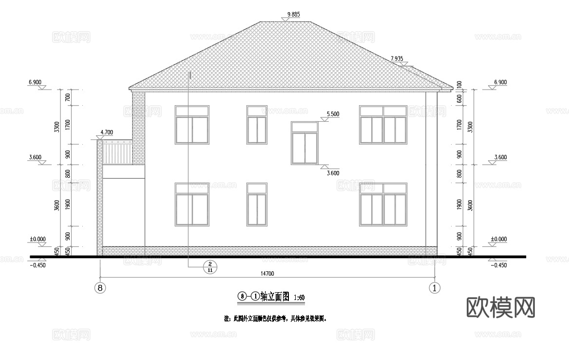 别墅建筑自建房 最新全套施工图设计cad施工图
