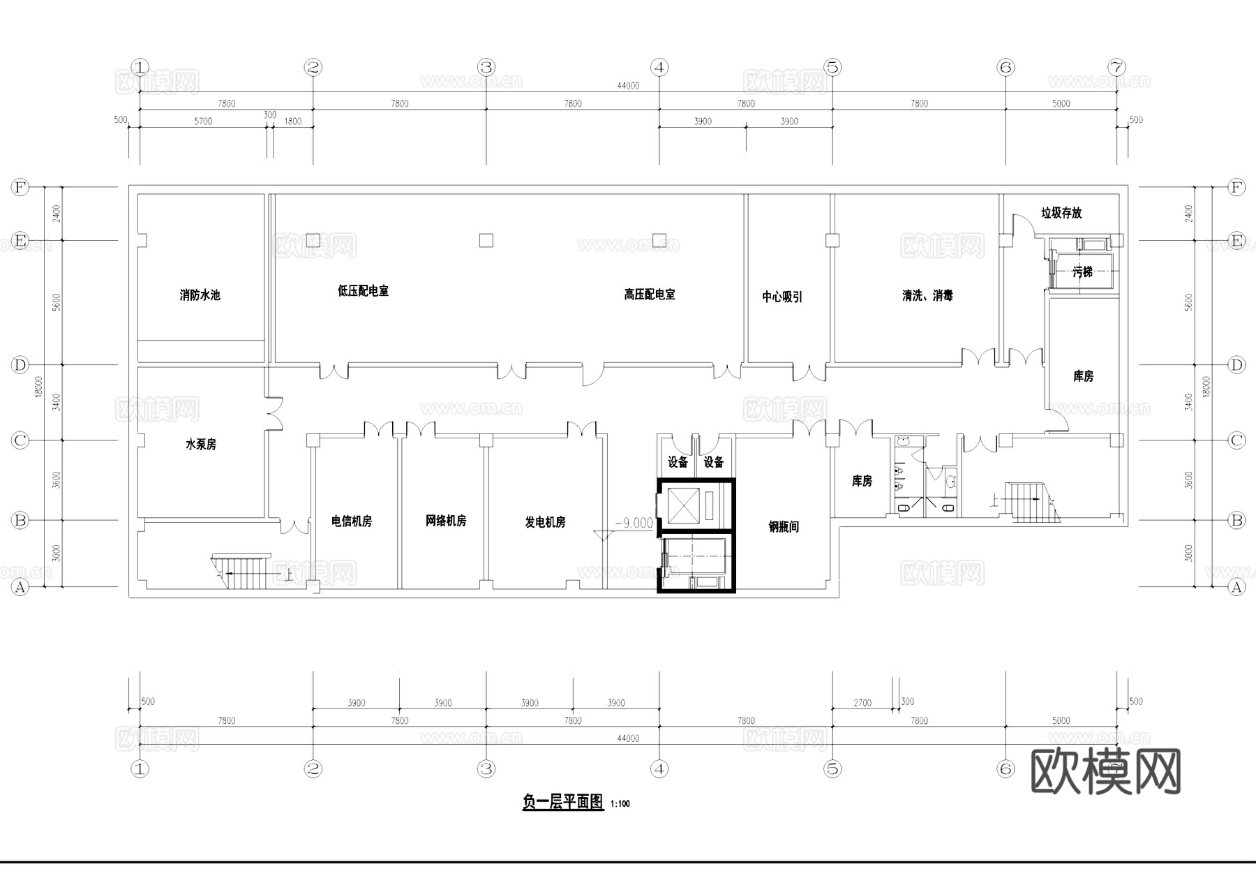 东川中医院综合楼建筑CAD施工图集cad施工图
