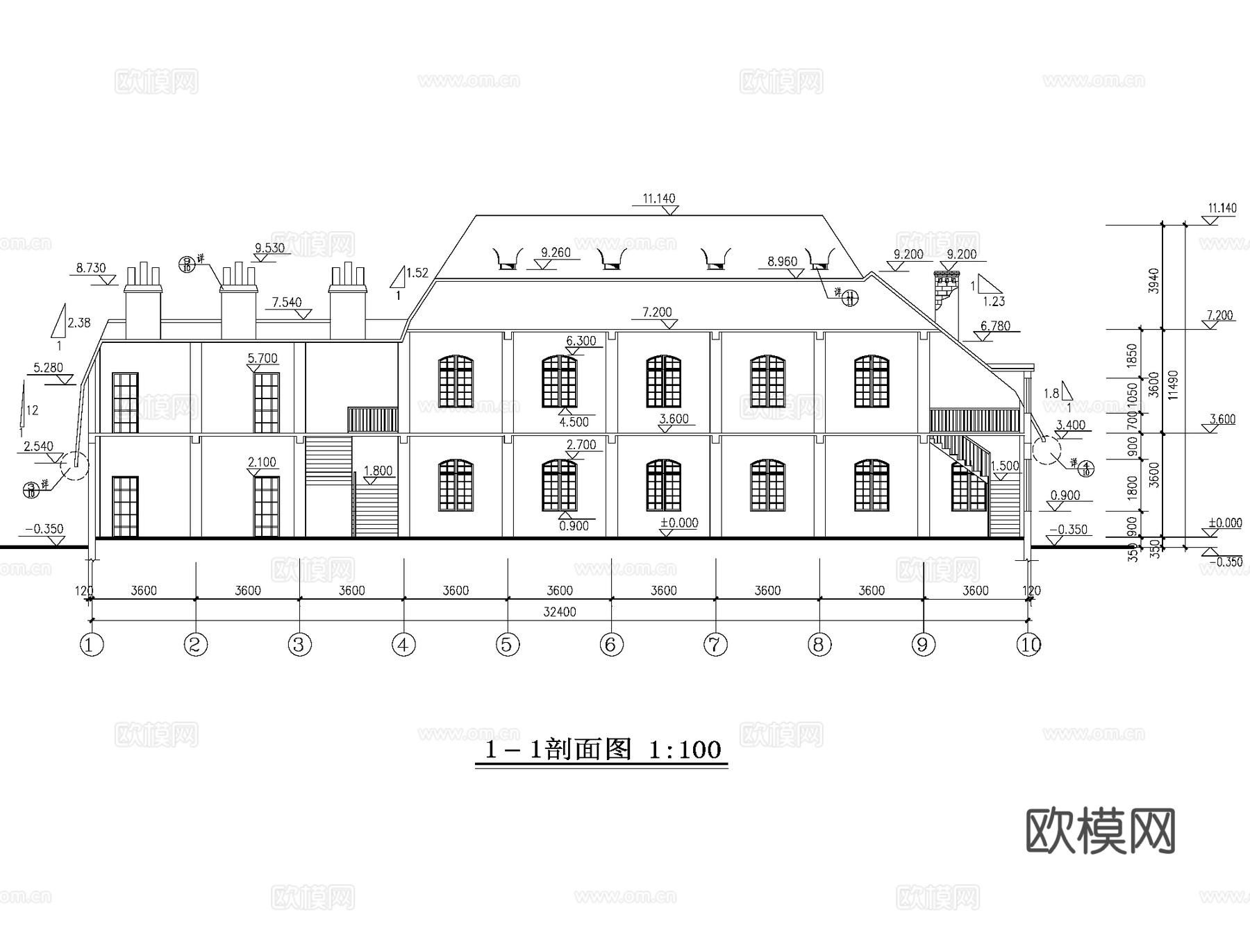 法式乡村街化妆品商店建筑CAD施工图cad施工图