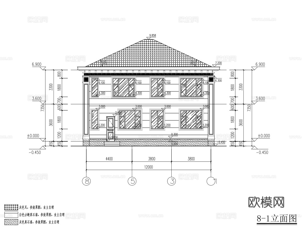 别墅自建房 最新全套施工图设计cad施工图cad施工图