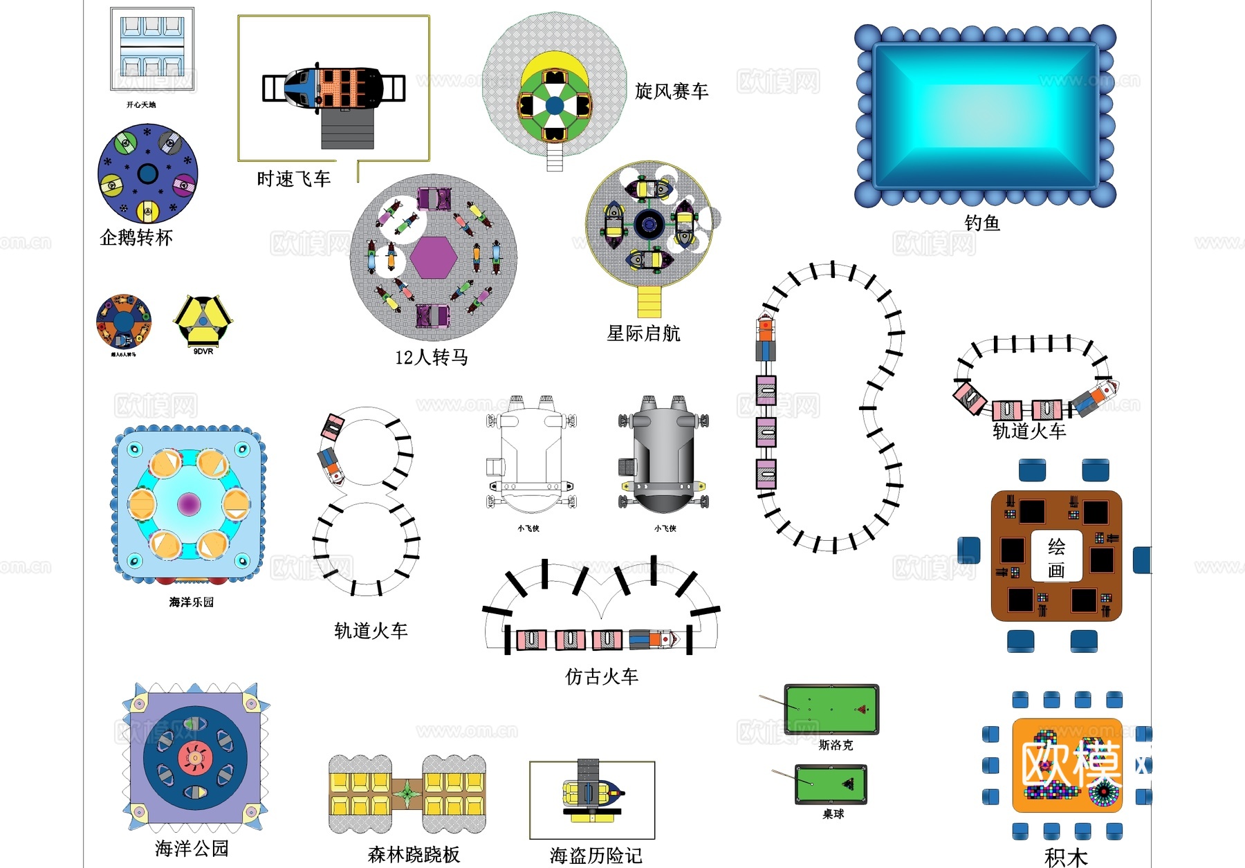 电玩城室内游戏机平面图块CAD图库cad施工图