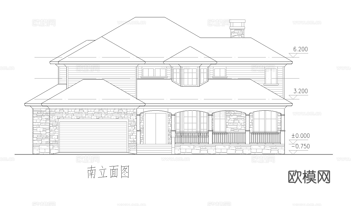 别墅建筑自建房 最新全套施工图设计cad施工图