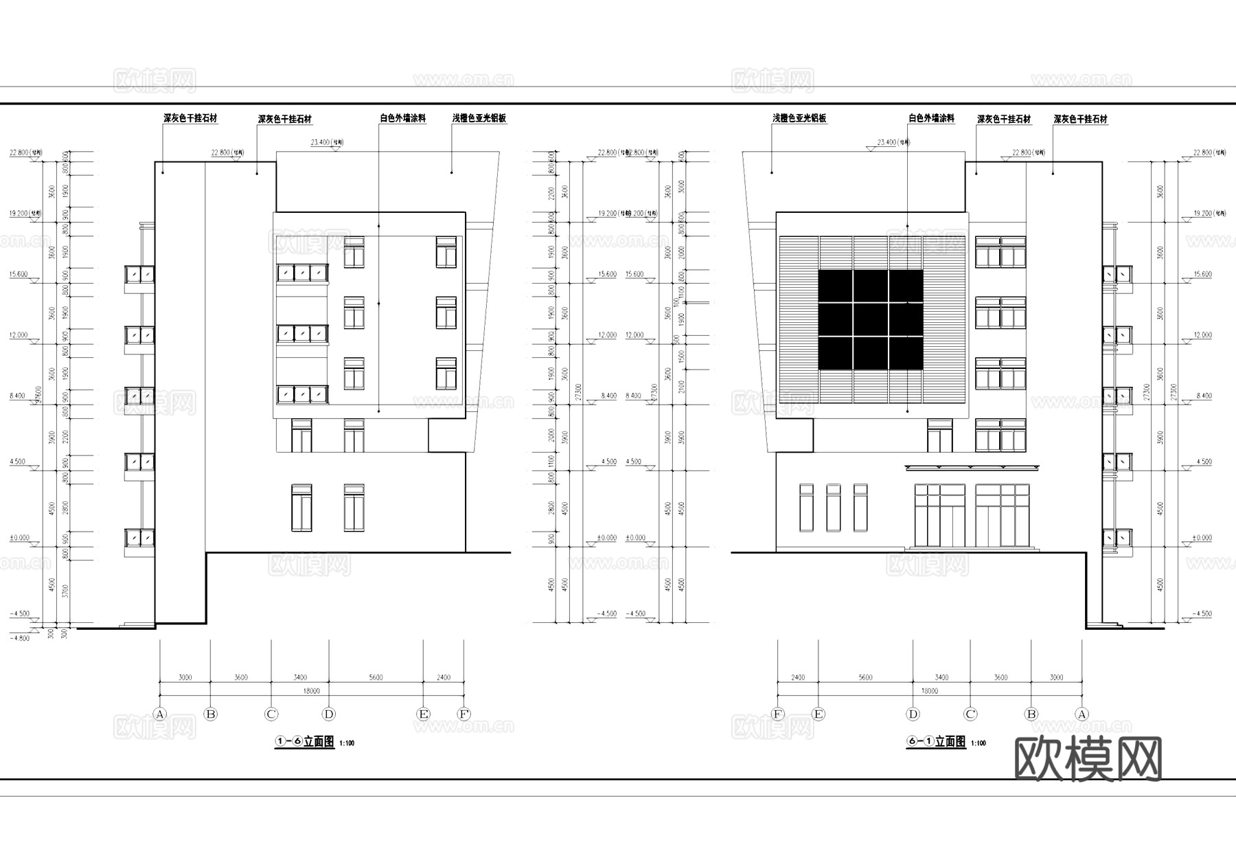 东川中医院综合楼建筑CAD施工图集cad施工图