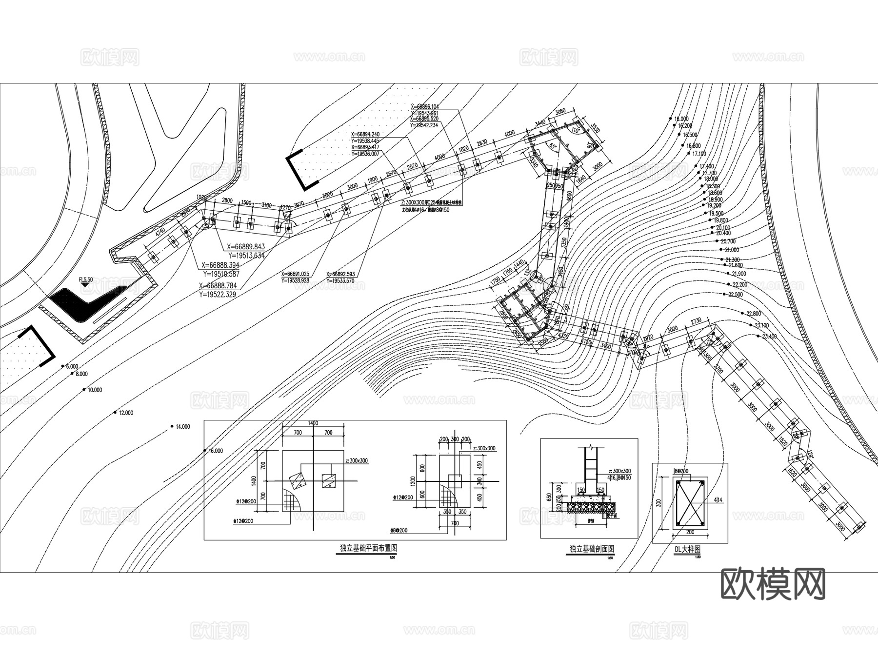 登山木栈道景观CAD施工详图集cad施工图cad施工图