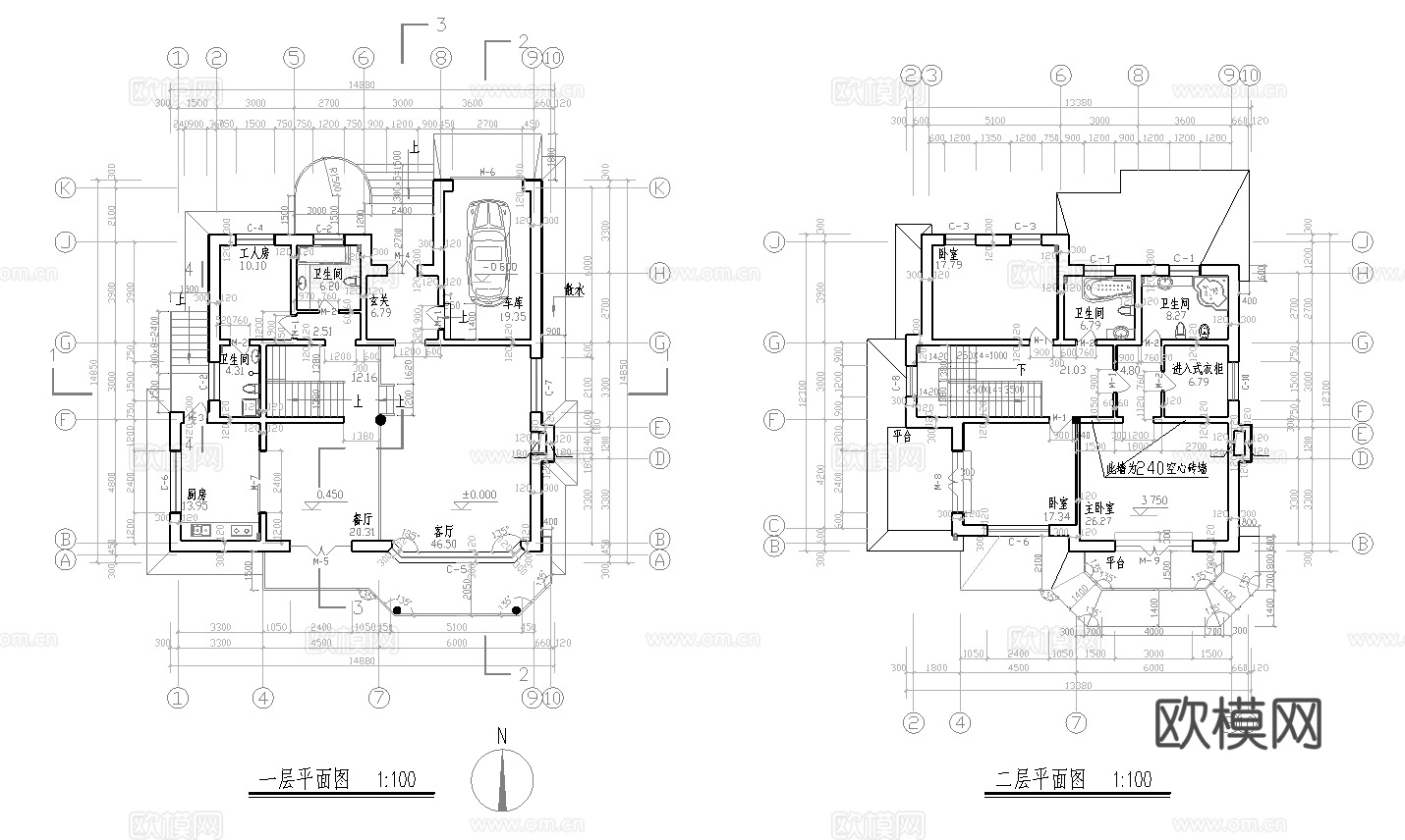 别墅建筑自建房 最新全套施工图设计cad施工图