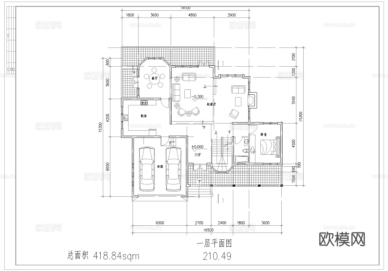 别墅建筑自建房 最新全套施工图设计cad施工图