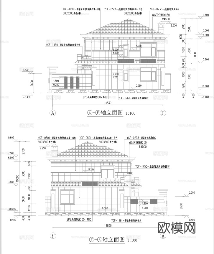别墅自建房 最新全套施工图设计cad施工图