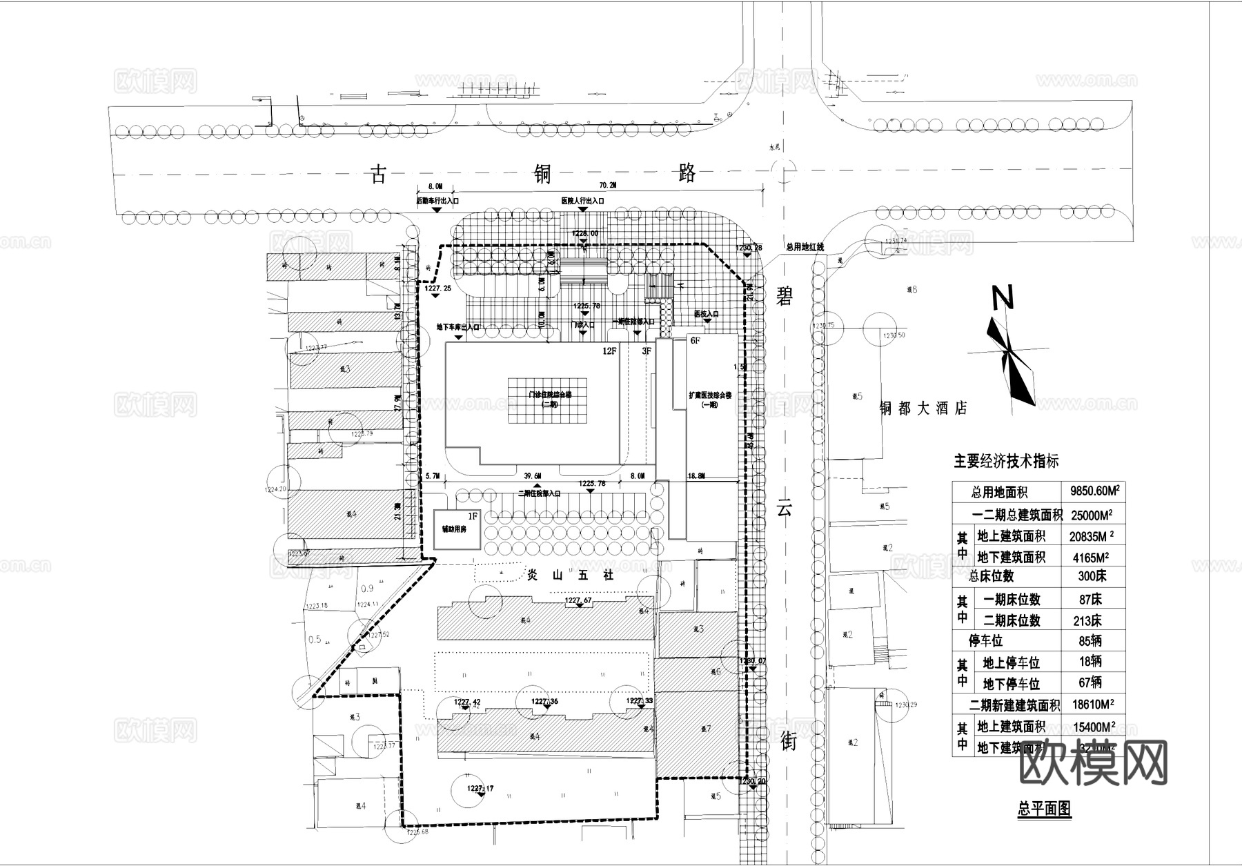 东川中医院综合楼建筑CAD施工图集cad施工图