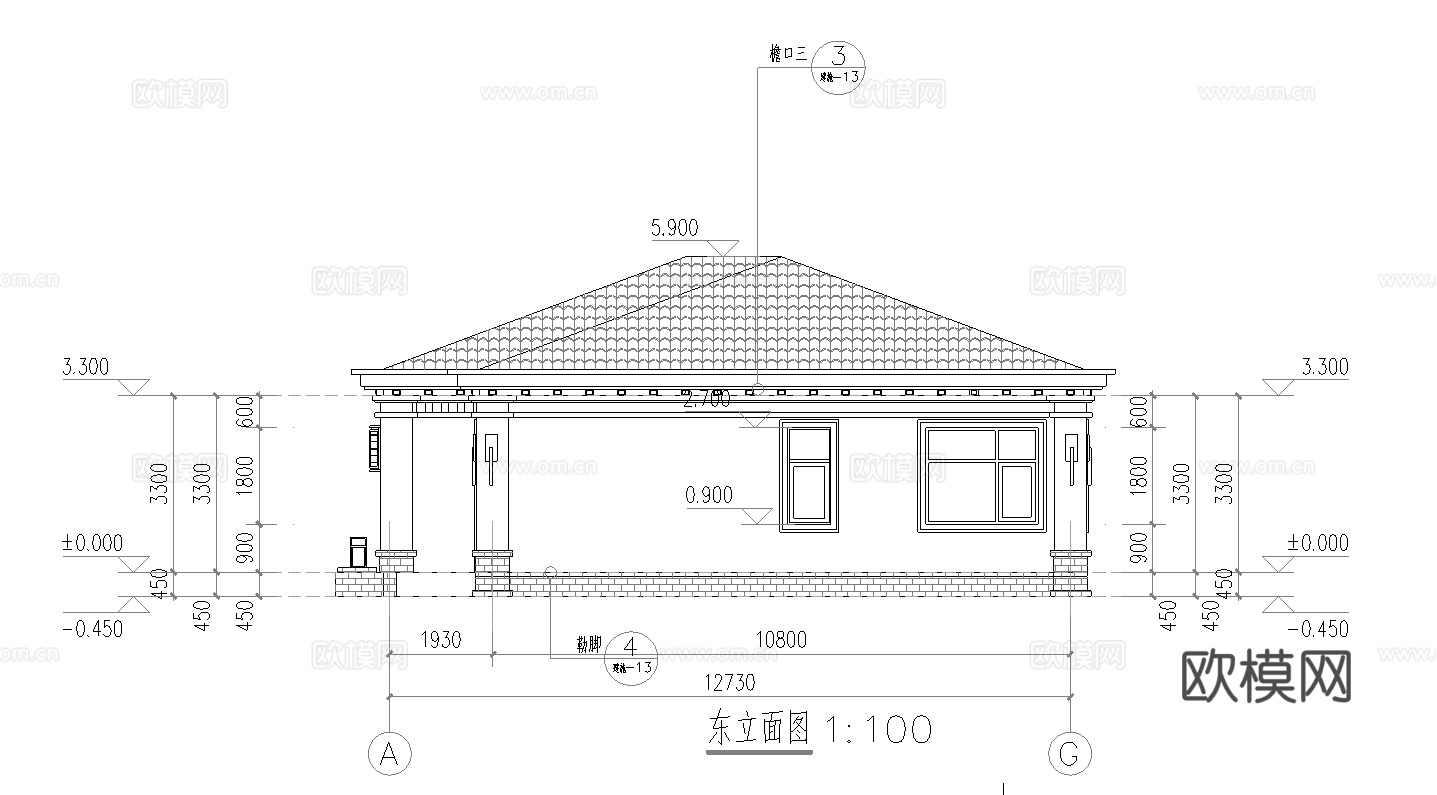 别墅自建房 最新全套施工图设计cad施工图