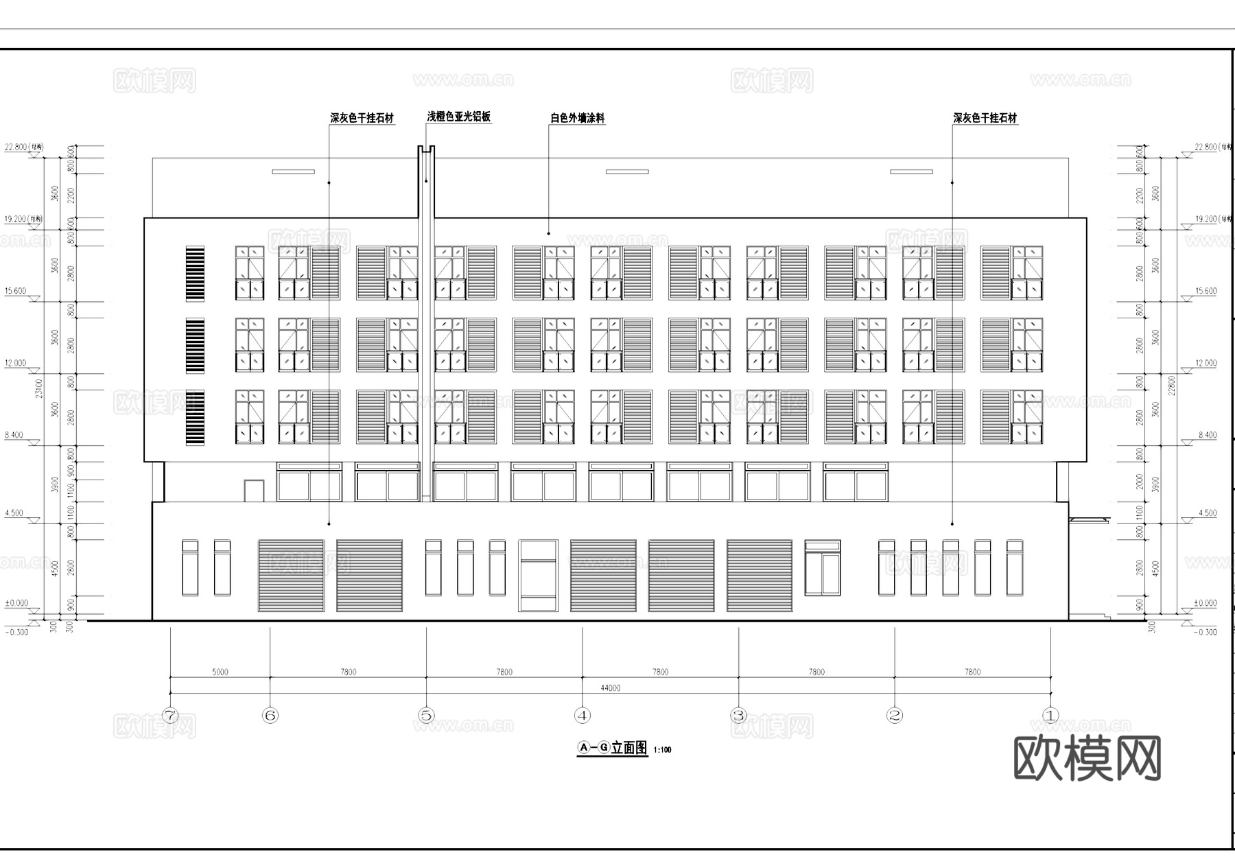 东川中医院综合楼建筑CAD施工图集cad施工图