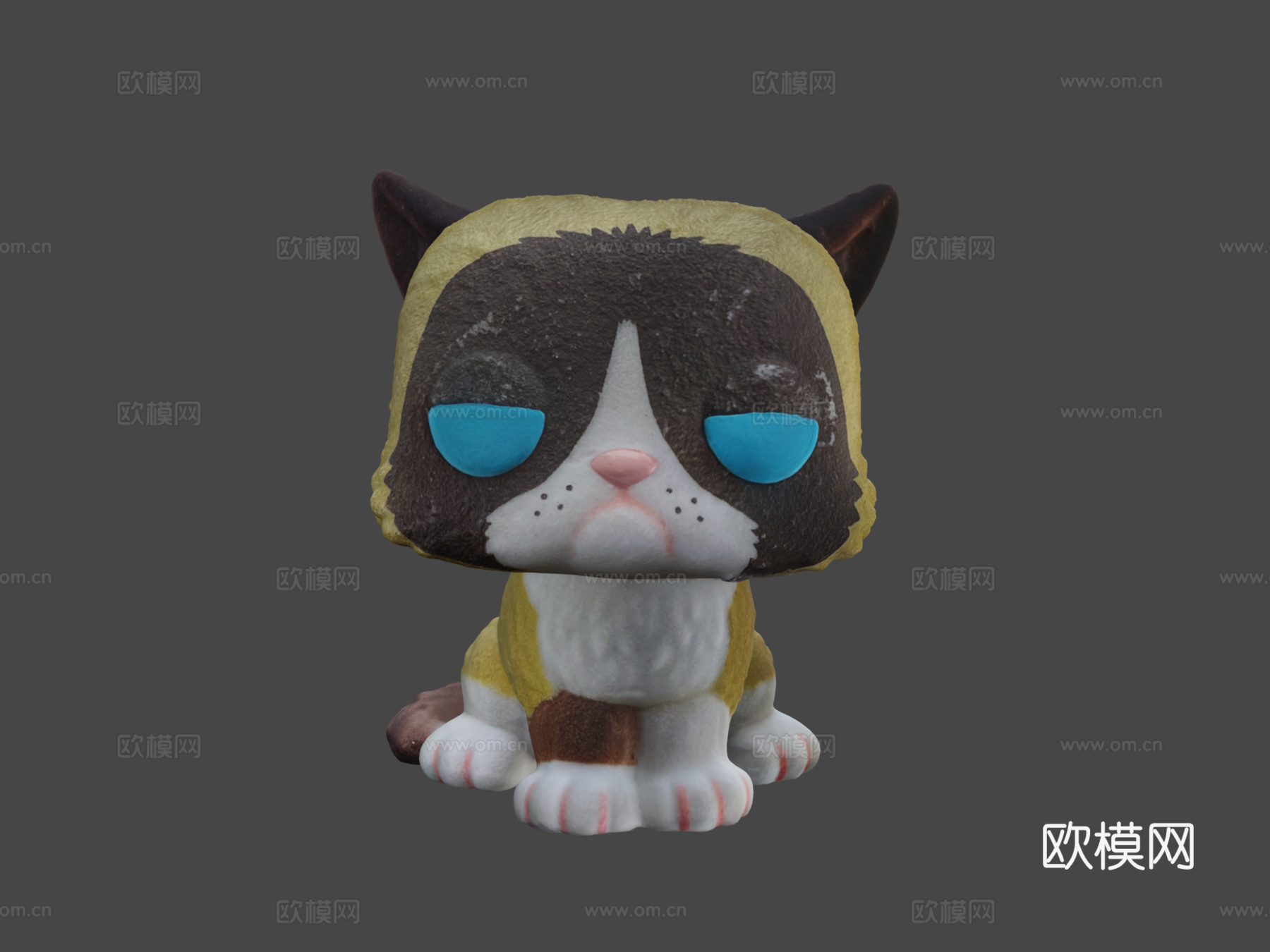 暴躁猫方头仔3d模型下载（渲染图7）
