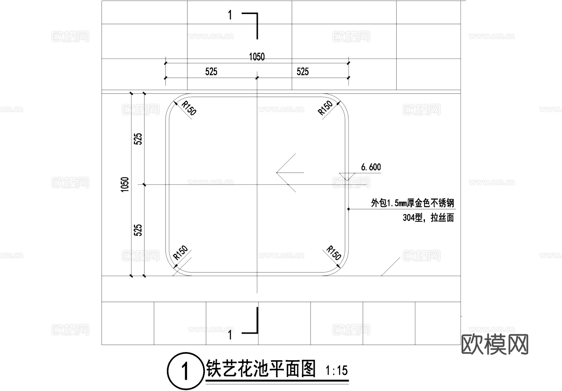 不锈钢花池 铁艺花池 穿孔钢板花池 花箱 CAD施工图cad施工图