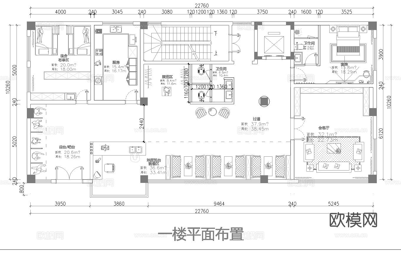 度假民宿 最新平面施工图设计cad施工图